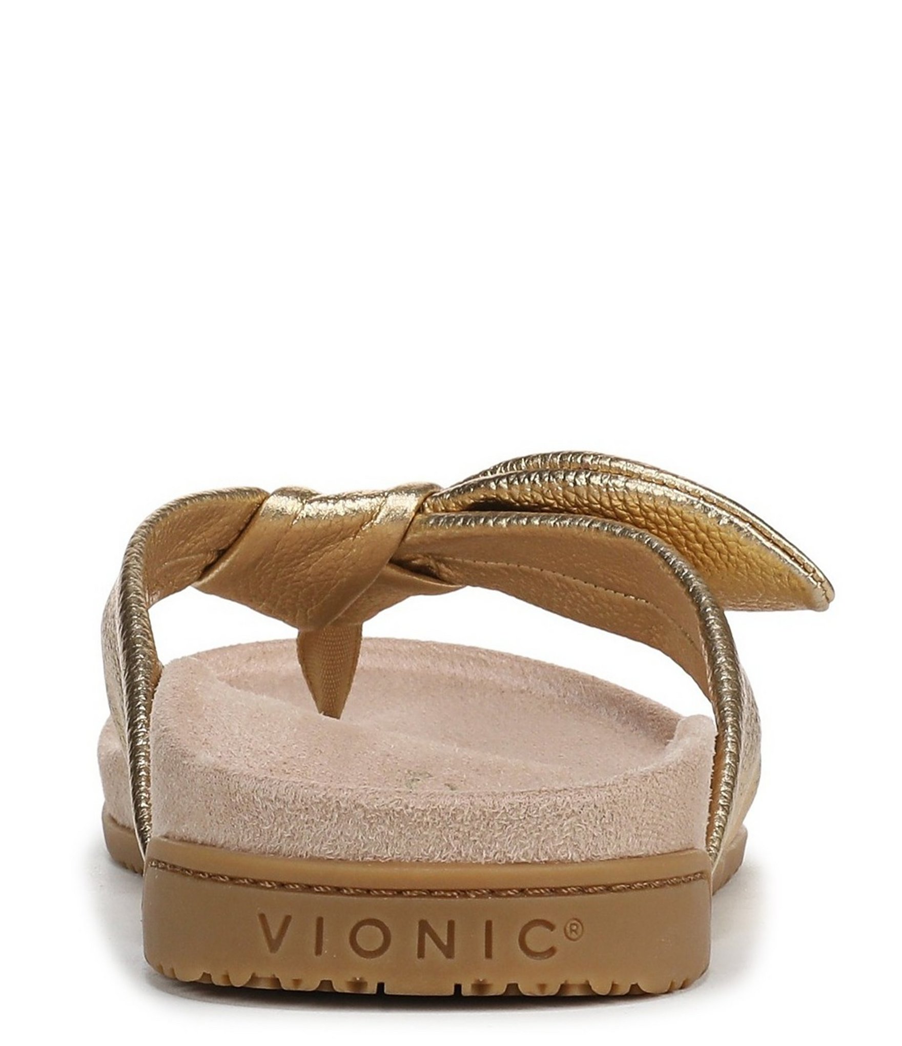 Vionic Eva Leather Bow Detail Thong Sandals