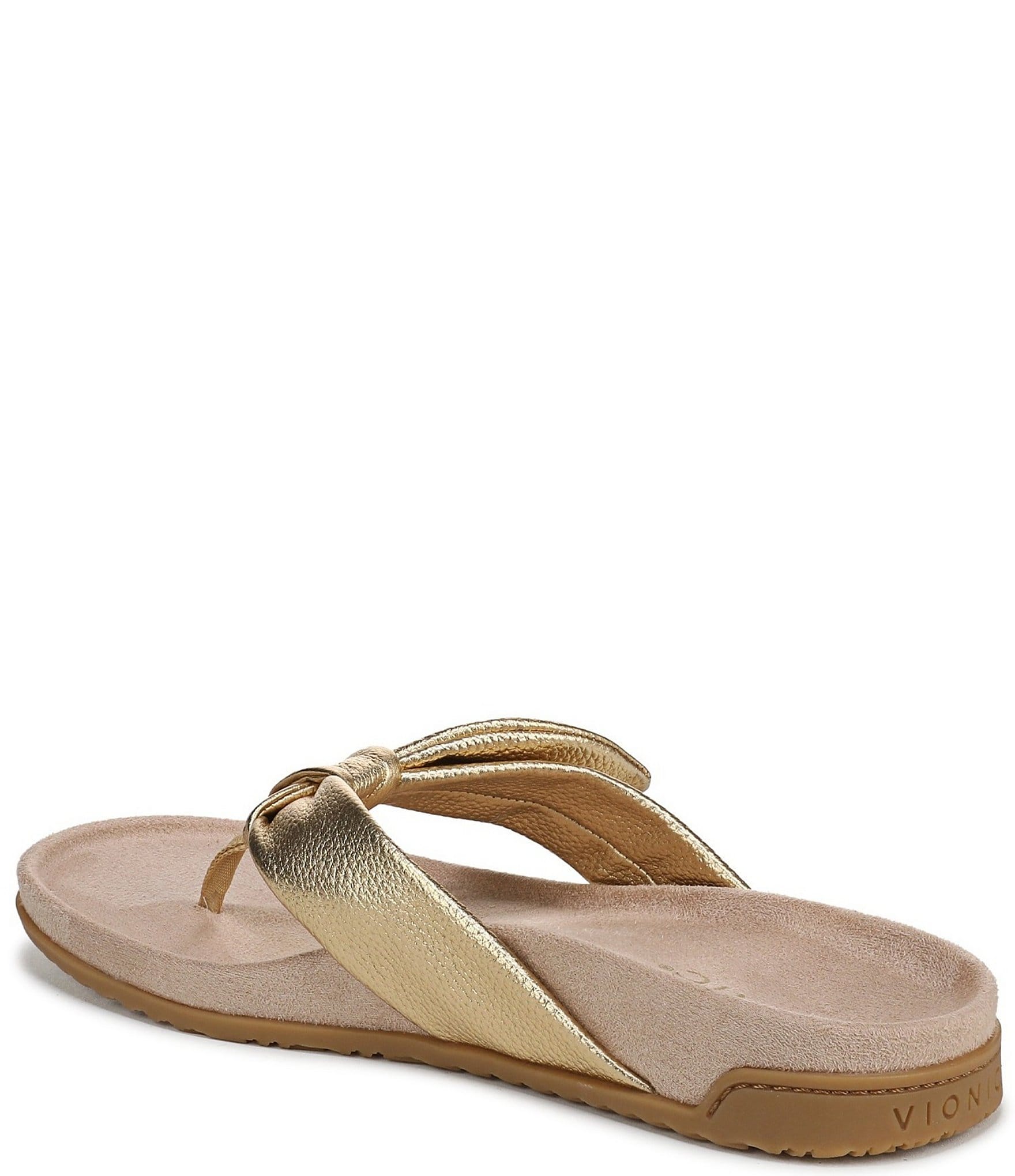 Vionic Eva Leather Bow Detail Thong Sandals