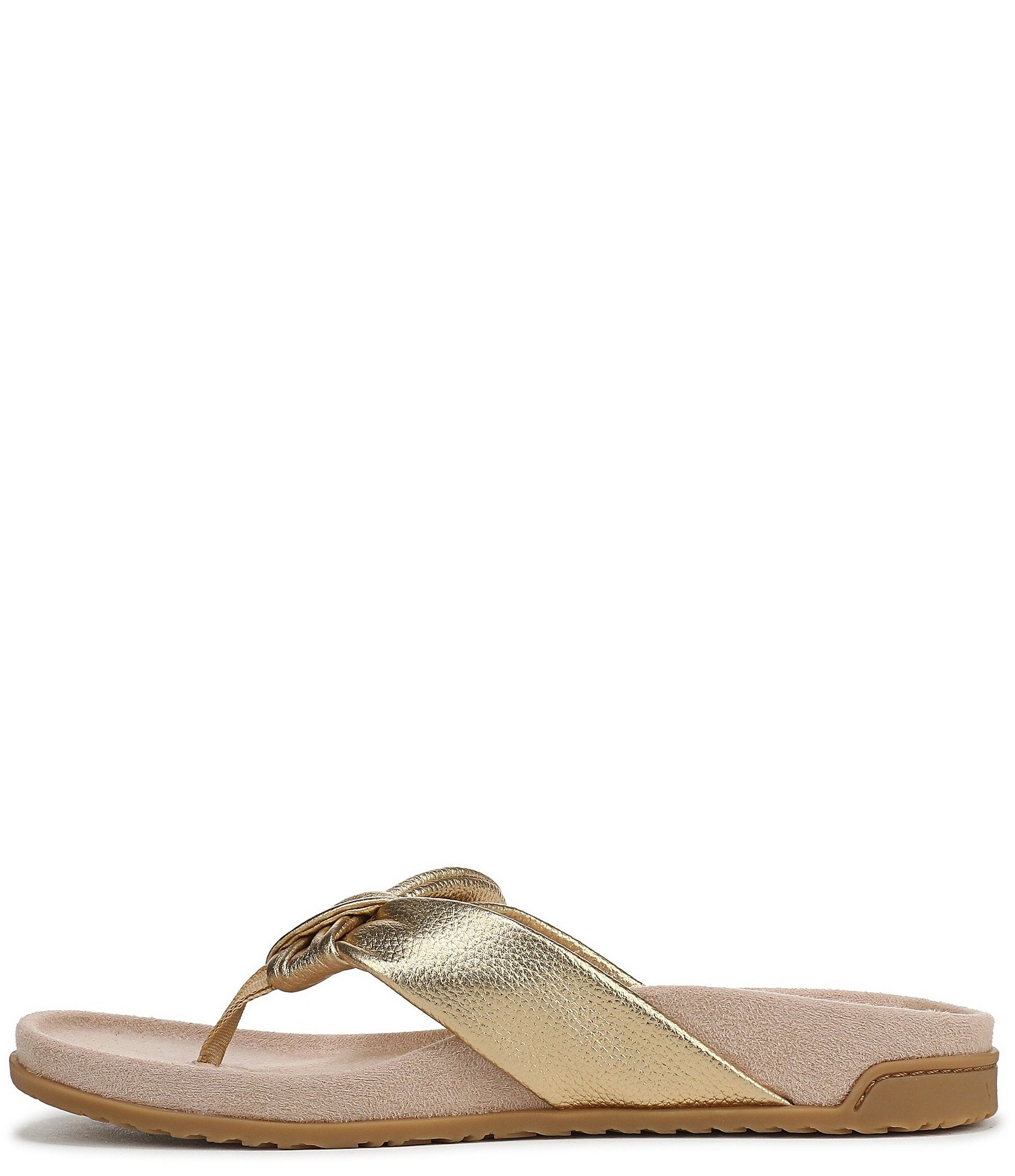 Vionic Eva Leather Bow Detail Thong Sandals