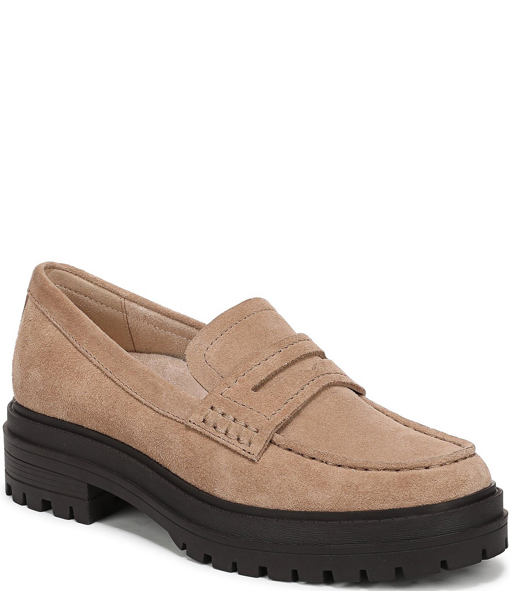 Vionic Georgia Suede Lug Sole Platform Penny Loafers
