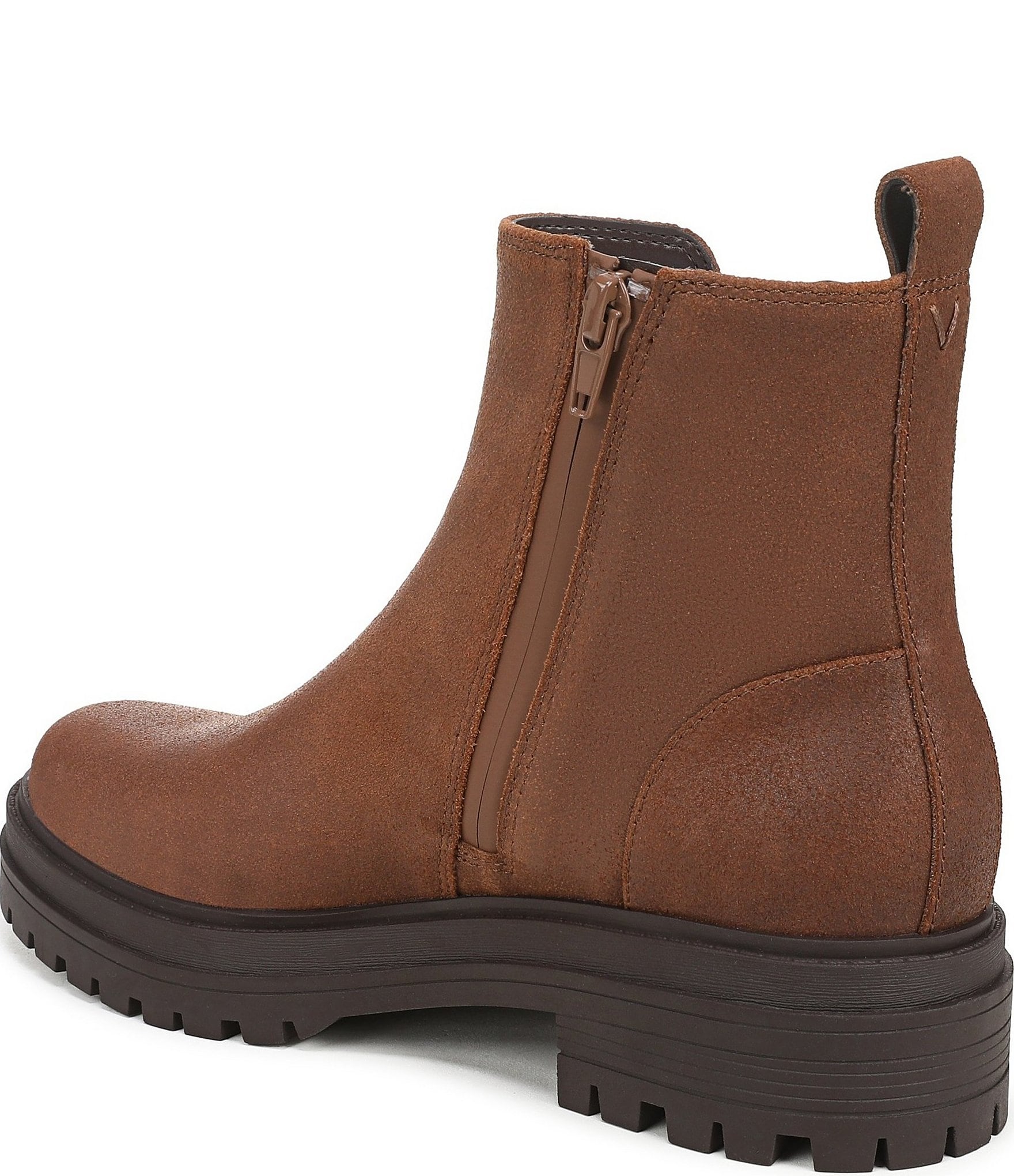 Vionic Georgina Water Repellent Leather Lug Sole Booties