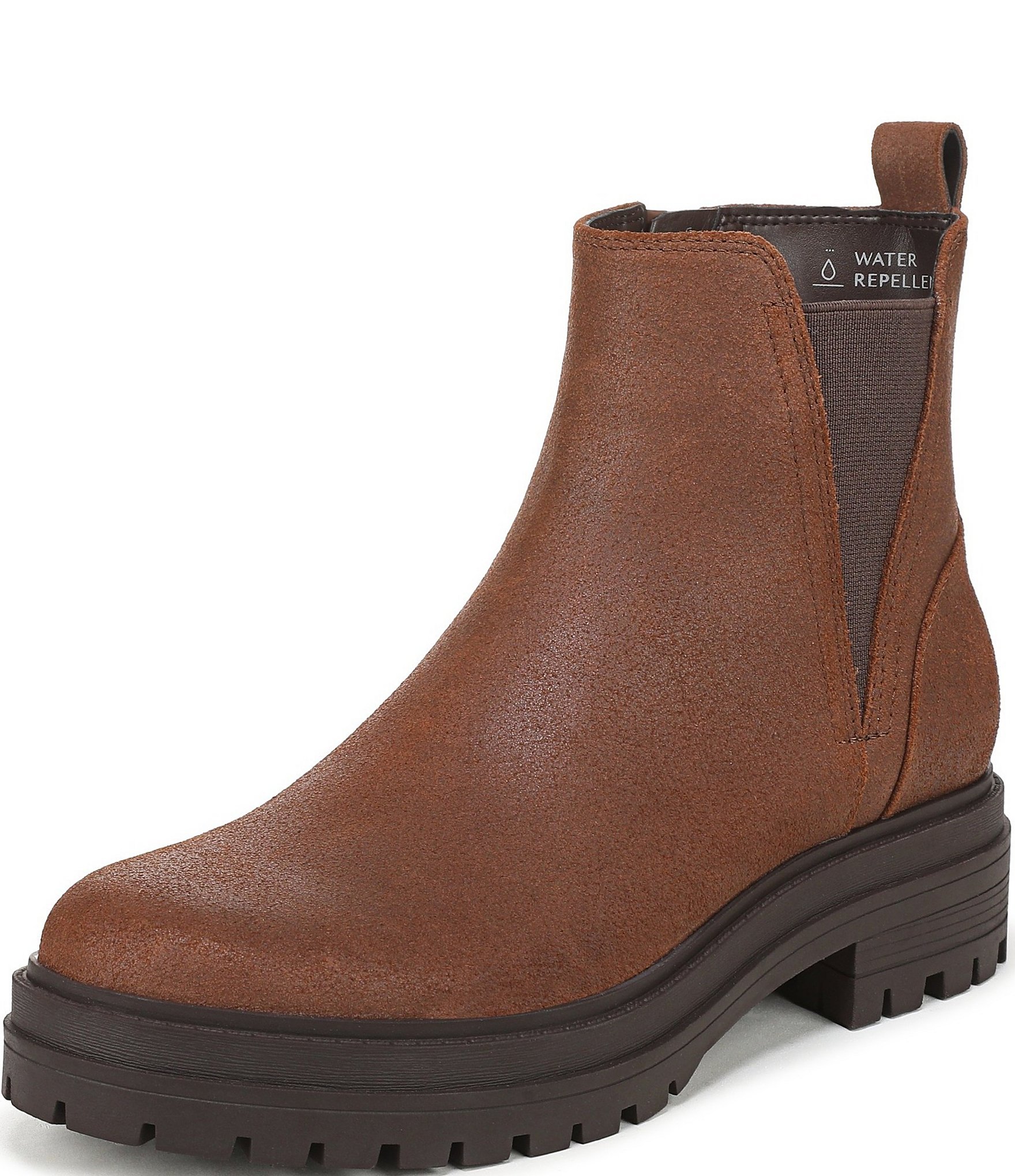 Vionic Georgina Water Repellent Leather Lug Sole Booties