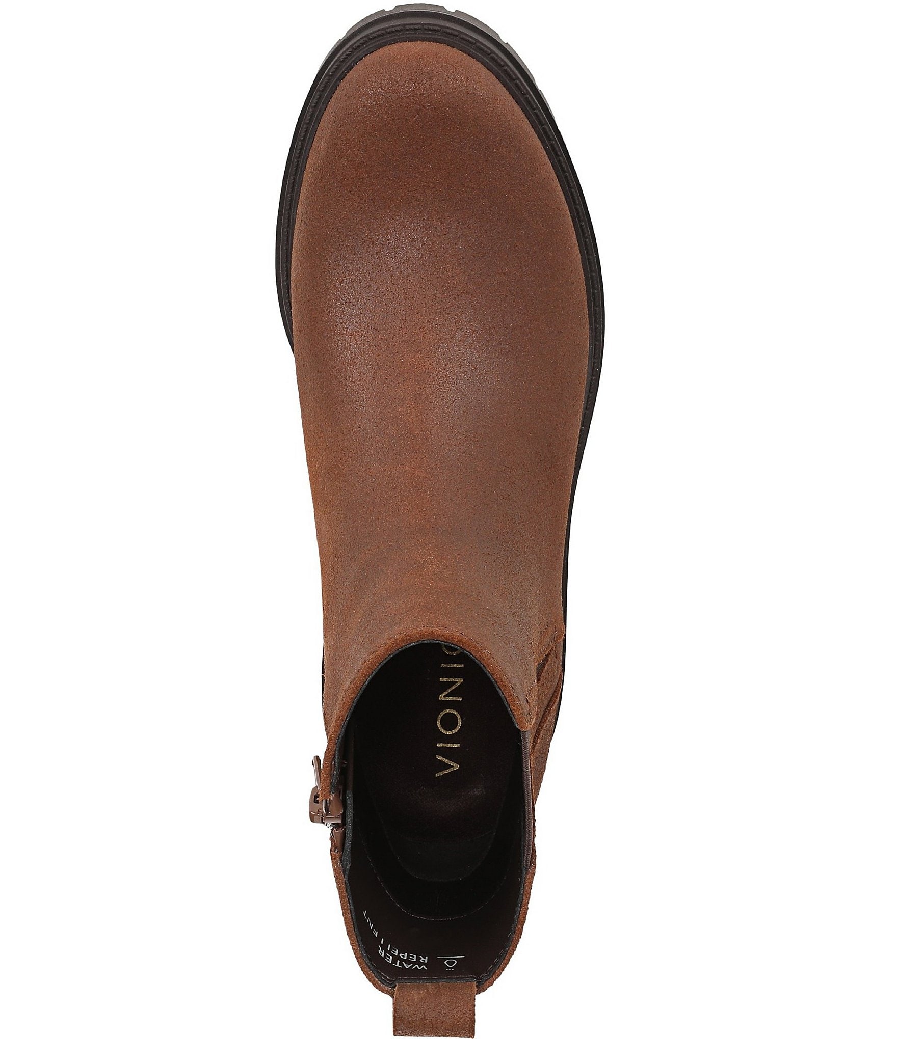 Vionic Georgina Water Repellent Leather Lug Sole Booties