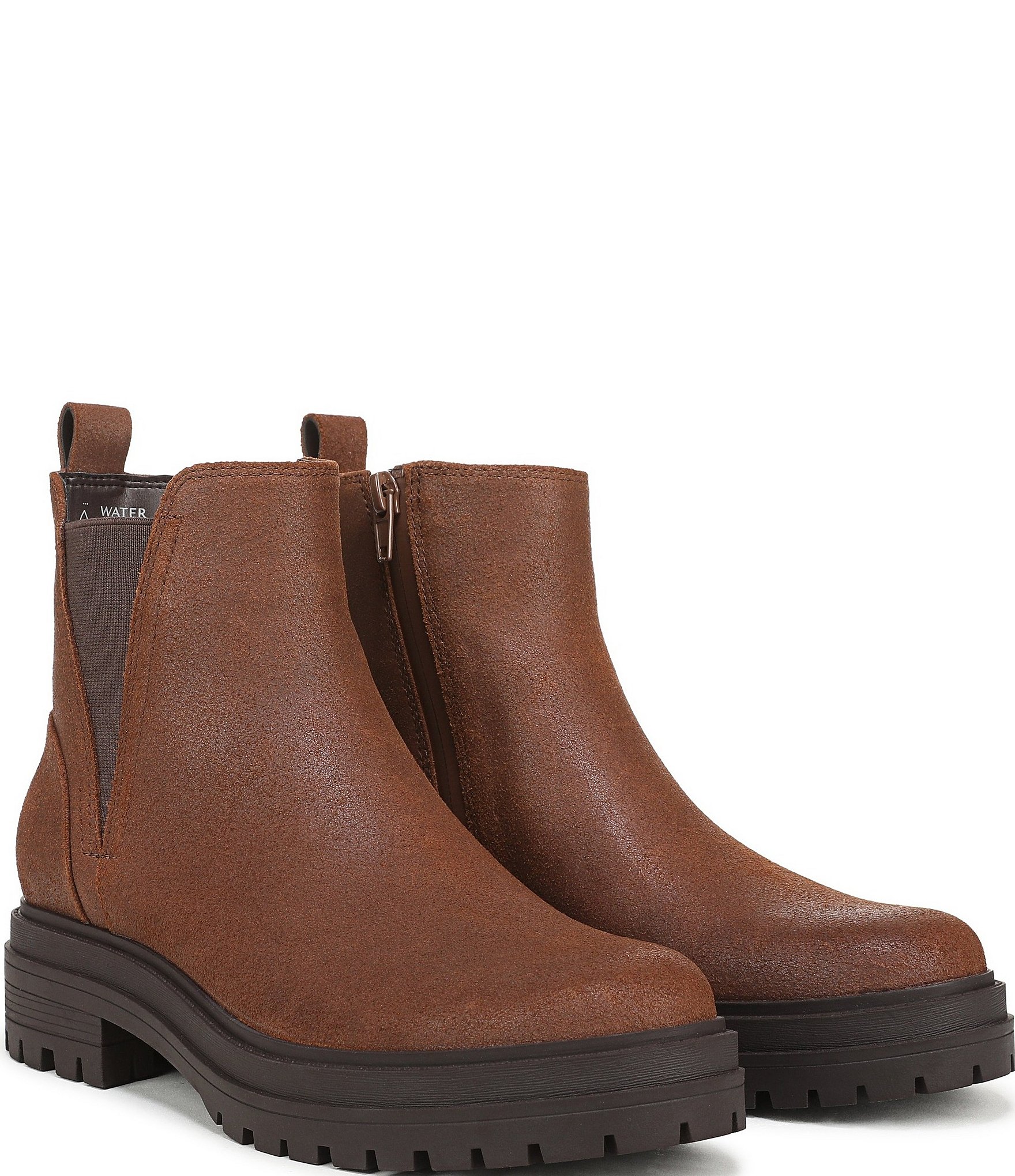 Vionic Georgina Water Repellent Leather Lug Sole Booties