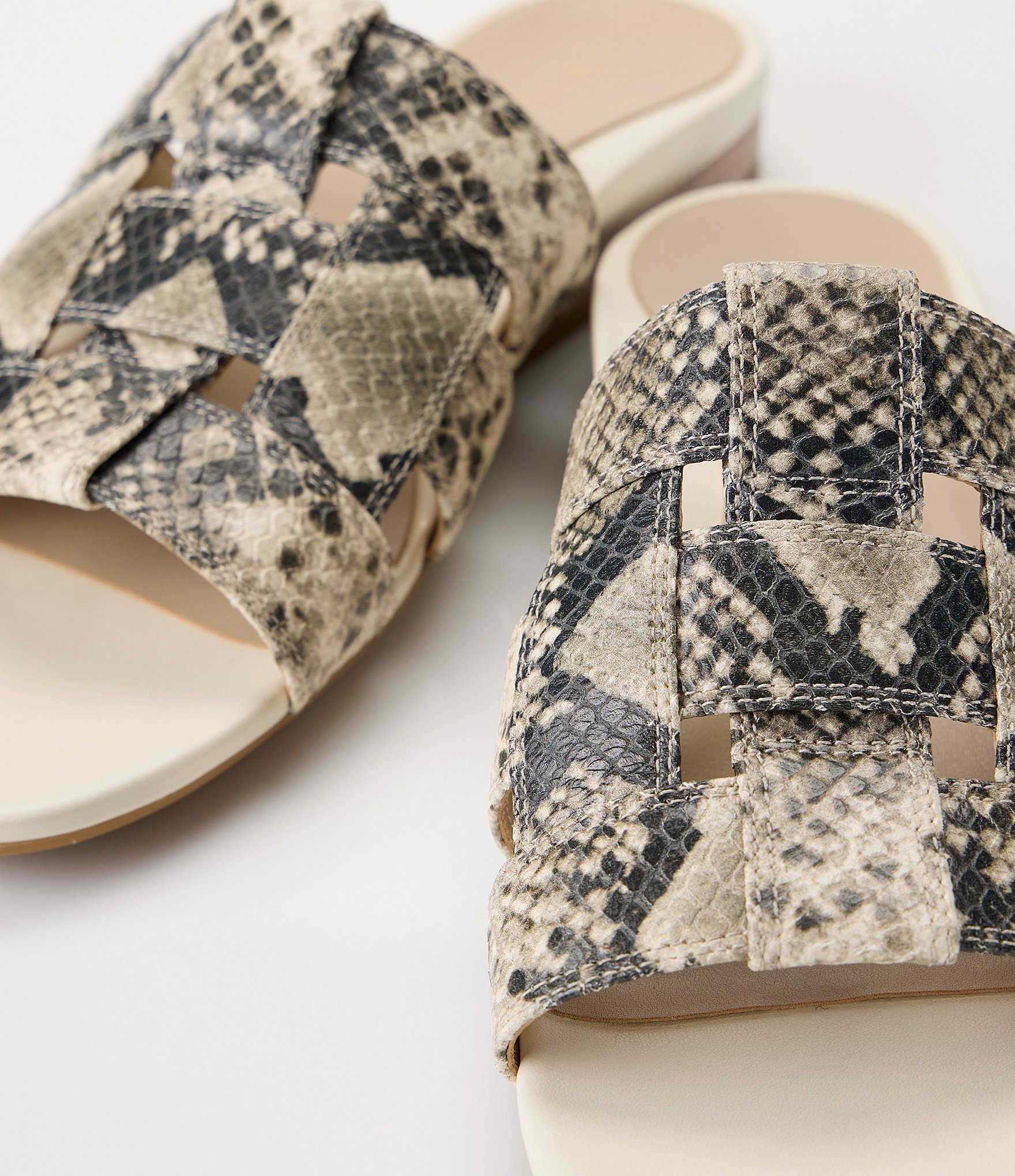 Vionic Glendora Leather Snake Print Mini Wedge Sandals