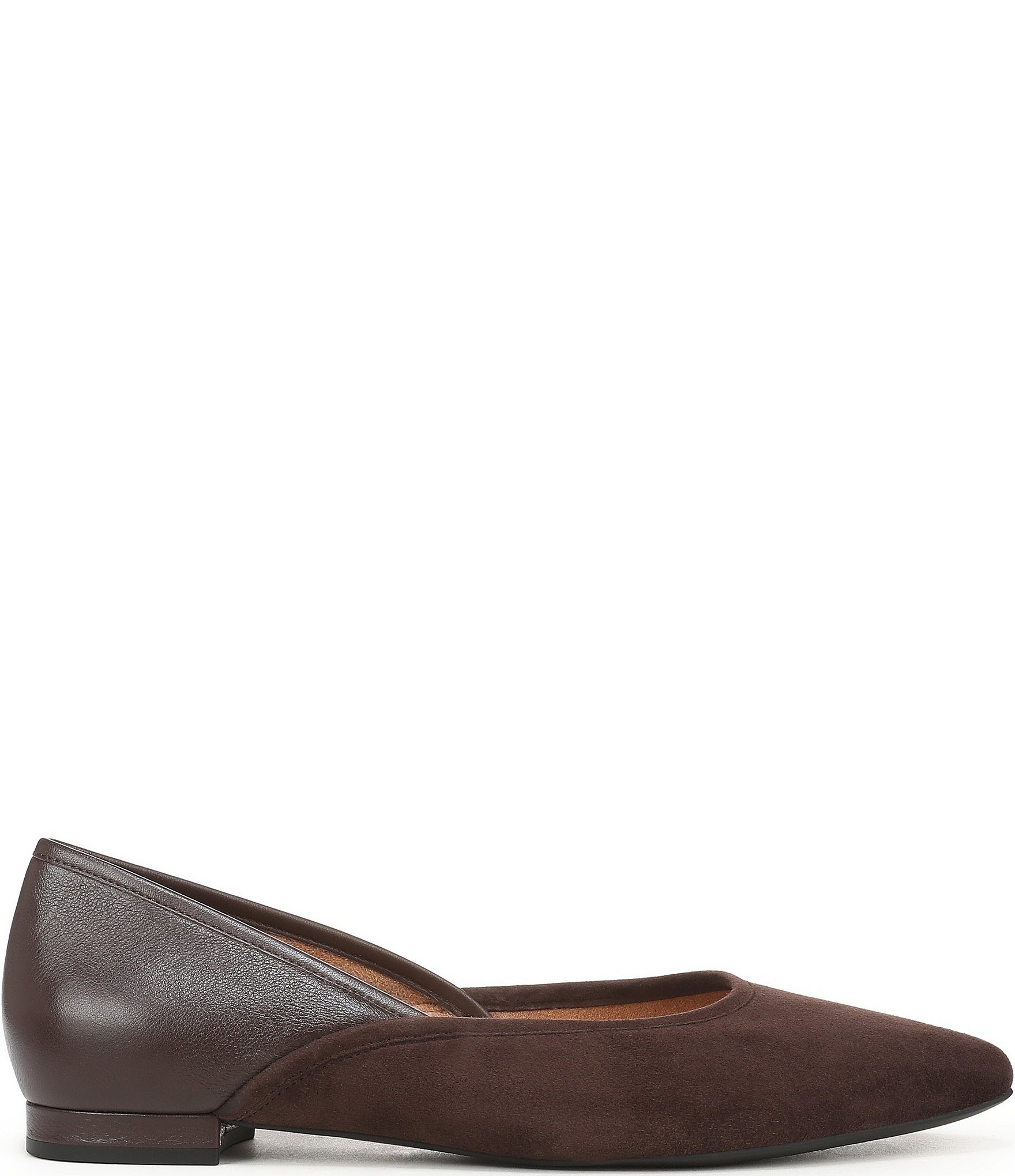 Vionic Gracia Suede & Leather Snip Toe Flats