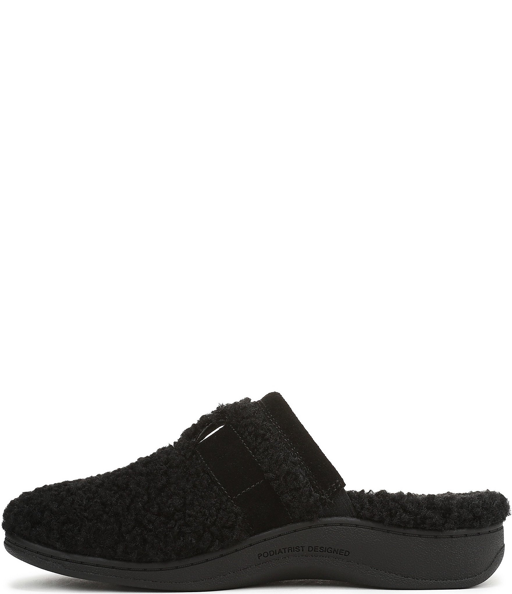 Vionic Izzy Faux Shearling and Suede Mule Slippers