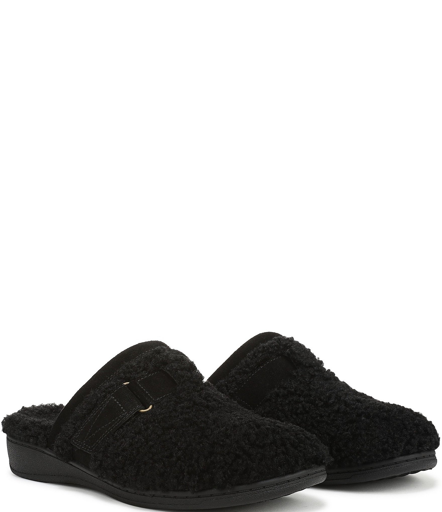 Vionic Izzy Faux Shearling and Suede Mule Slippers