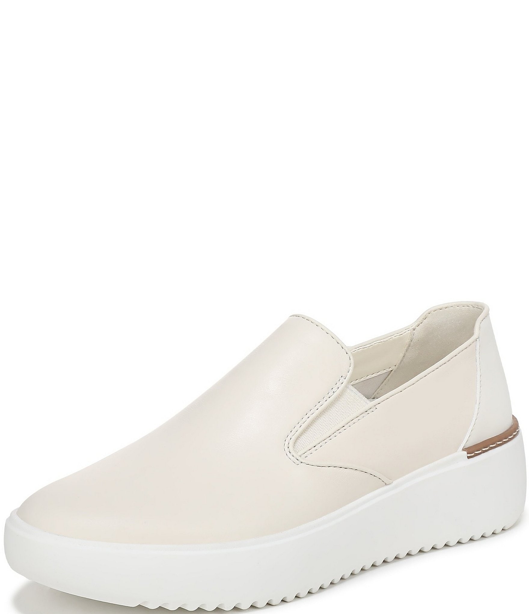 Vionic Kearny 2.0 Leather Platform Wedge Slip On Sneakers
