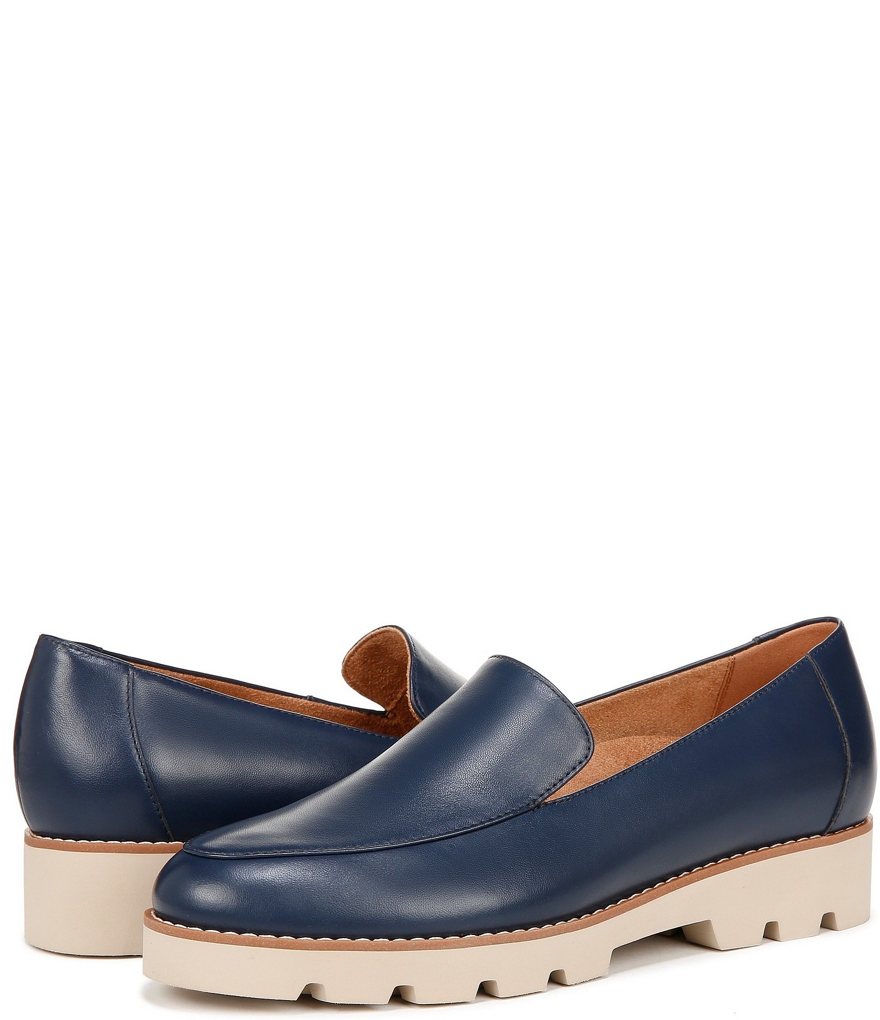 Vionic Kensley Leather Slip-On Lug Sole Platform Loafers