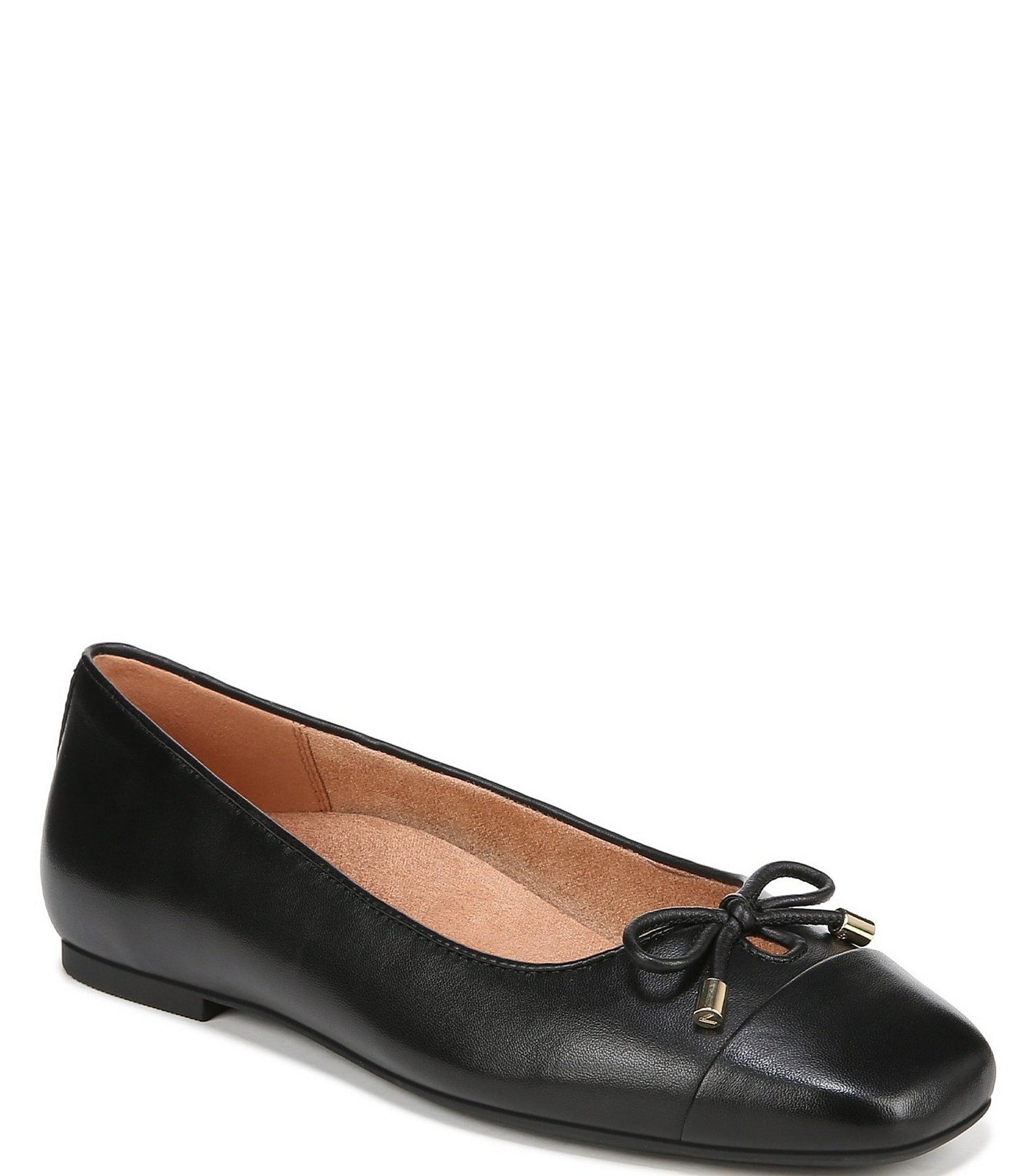 Vionic Klara Leather Bow Detail Ballet Flats 