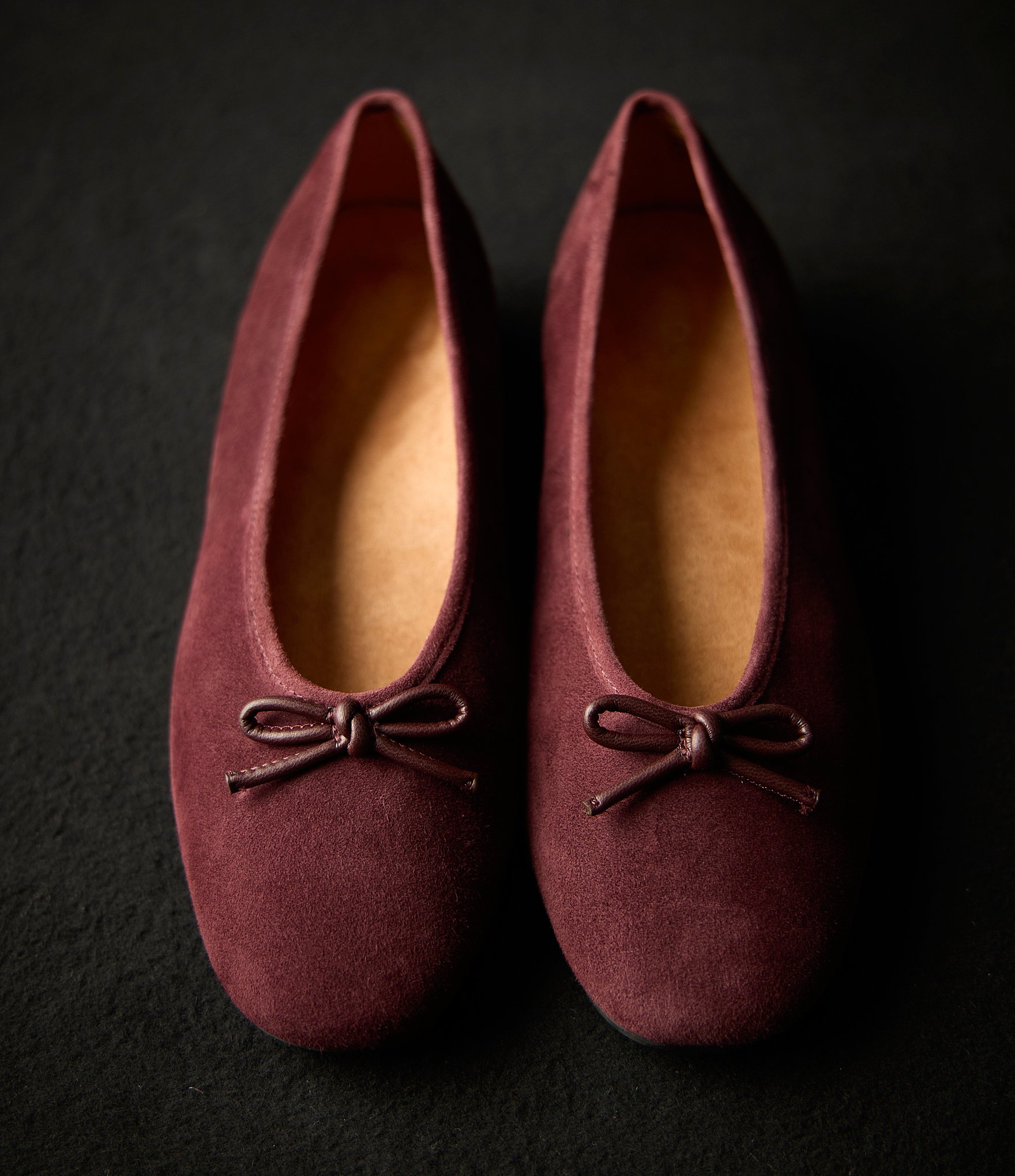 Vionic Larissa Suede Bow Detail Ballet Flats