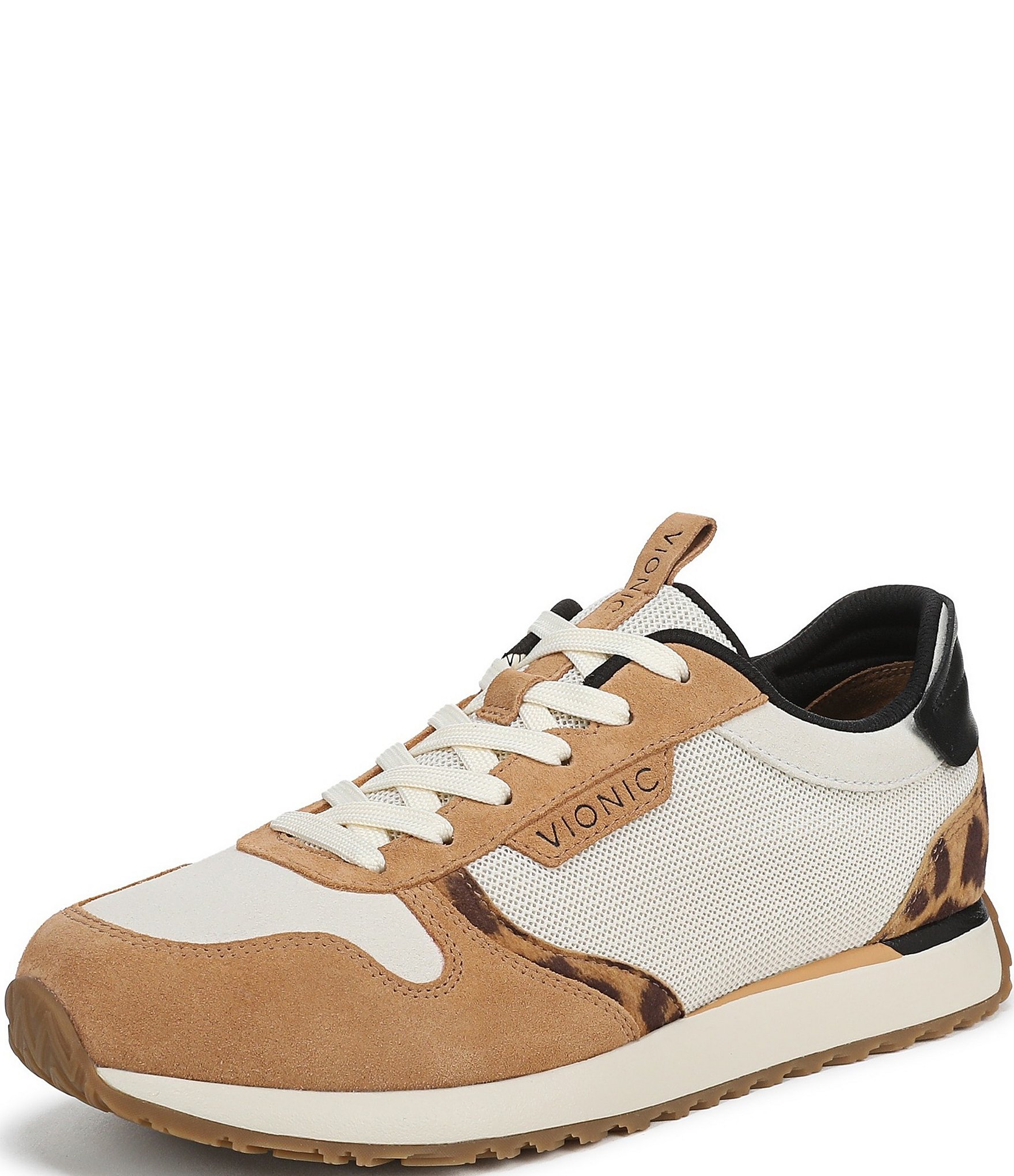 Vionic Monarch Court Inspired Leopard Lace Up Sneakers