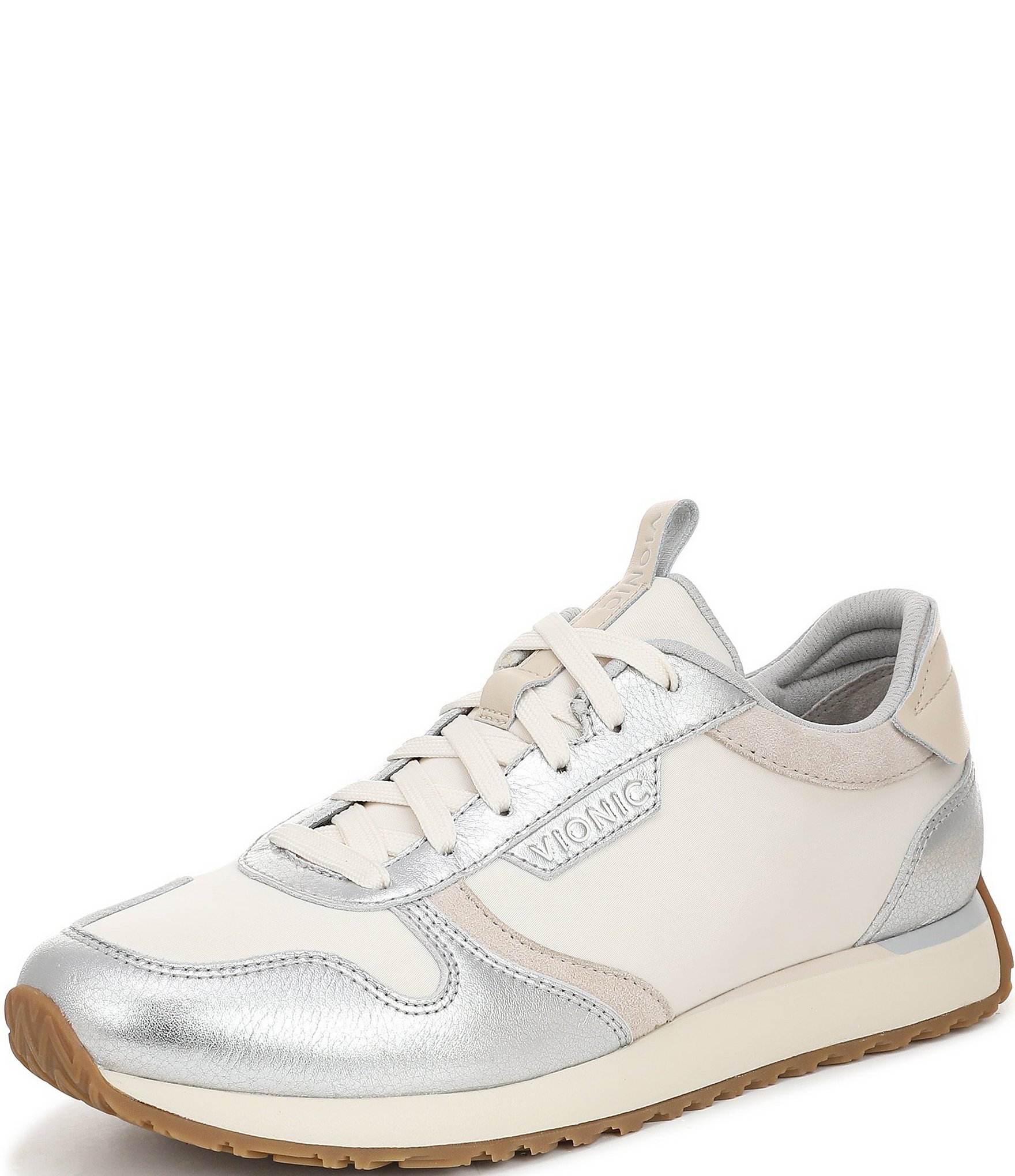 Vionic Monarch Court Inspired Mixed Material Lace Up Sneakers