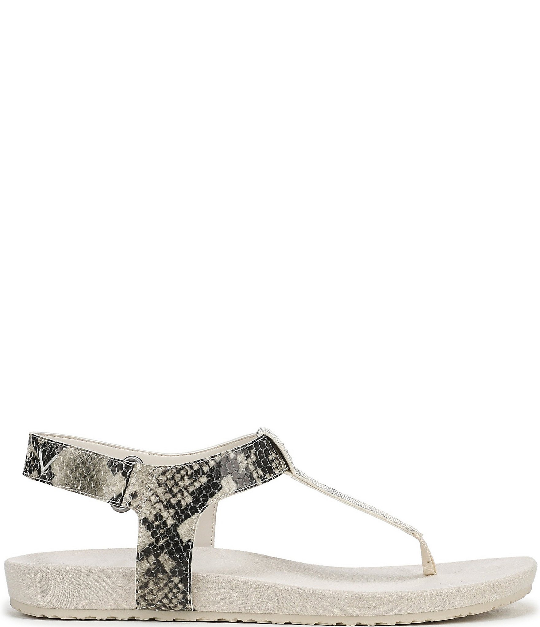 Vionic Palisades Snake Print Leather T-strap Sandals