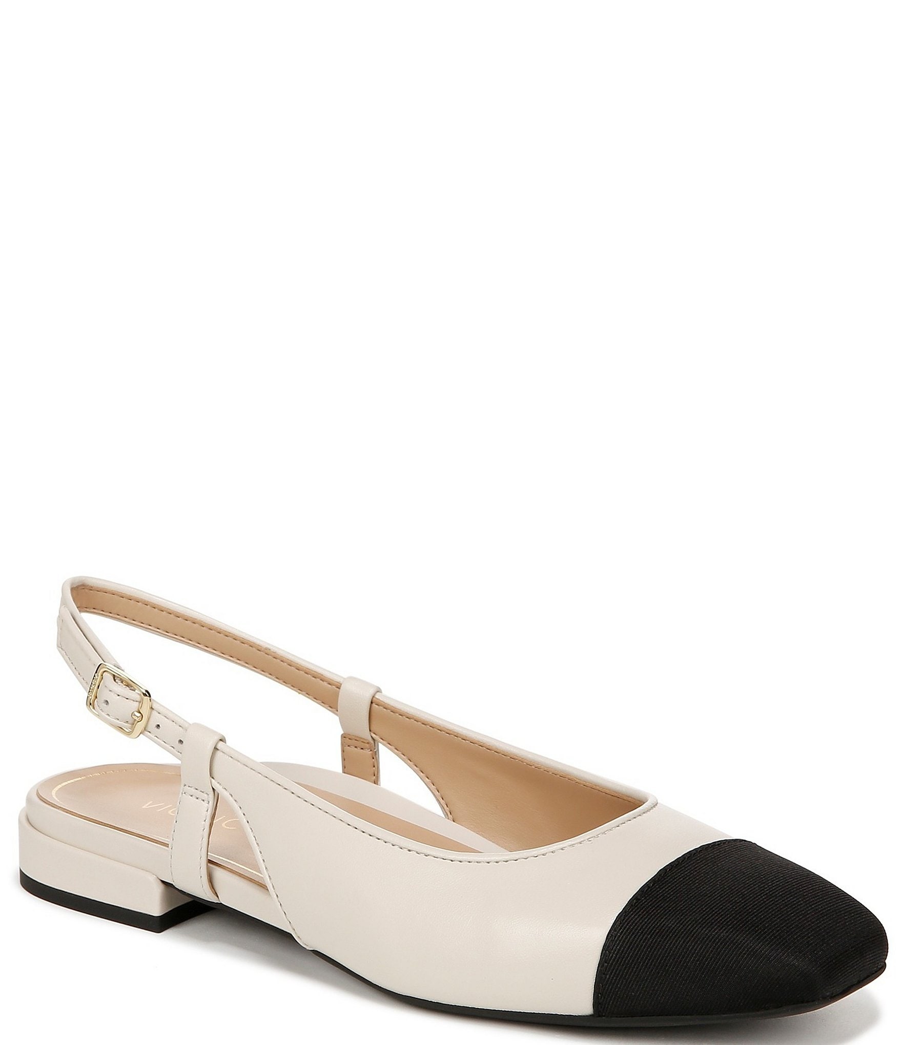 Vionic Petaluma Leather Slingback Cap Toe Flats | Dillard's