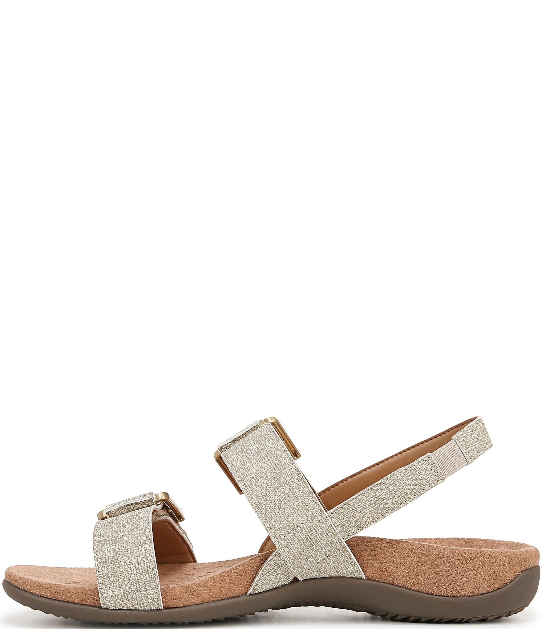 Vionic Reese Textured Buckle Hardware Banded Slingback Sandals