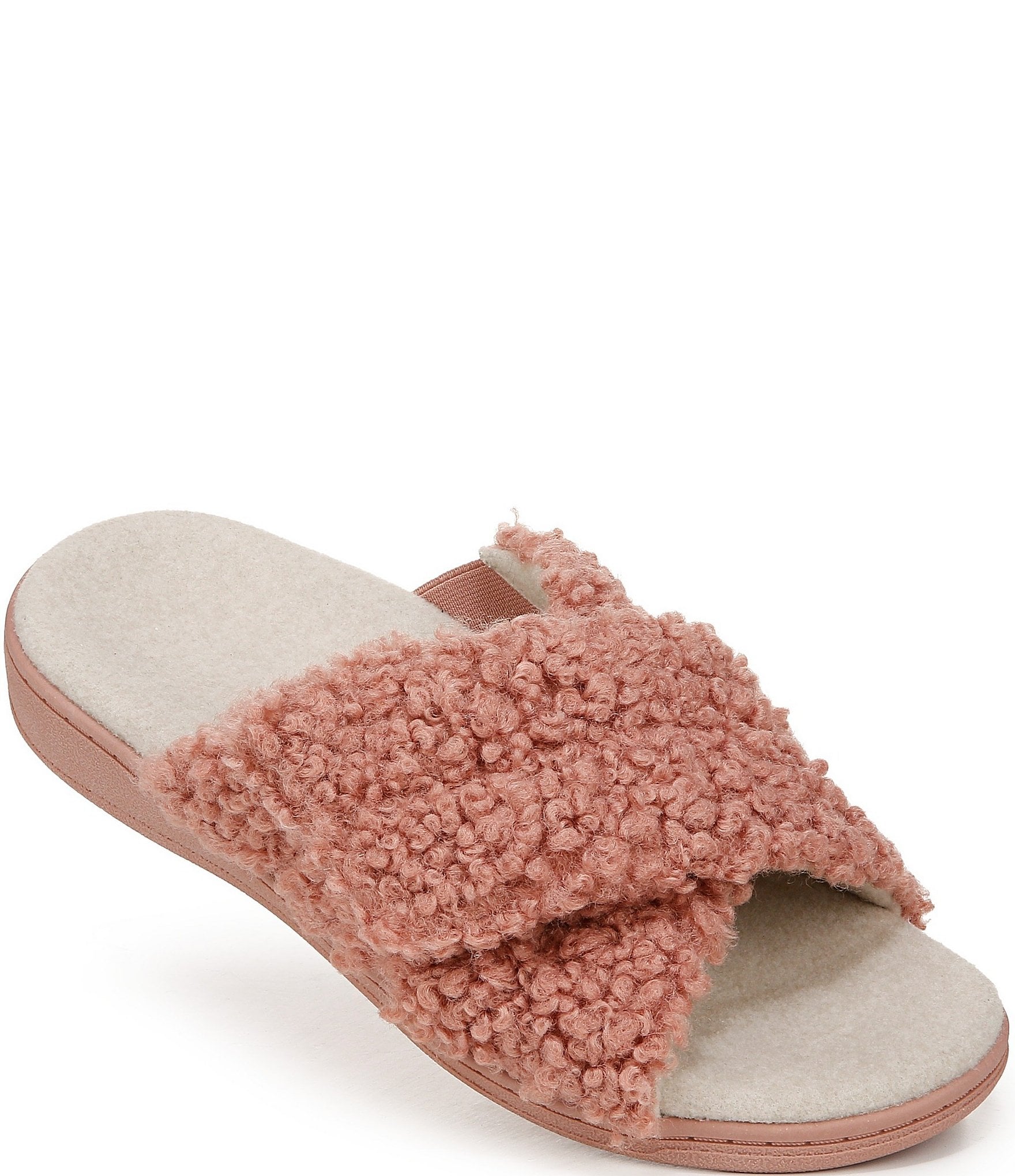 Vionic Relax Faux Shearling Slide Slippers