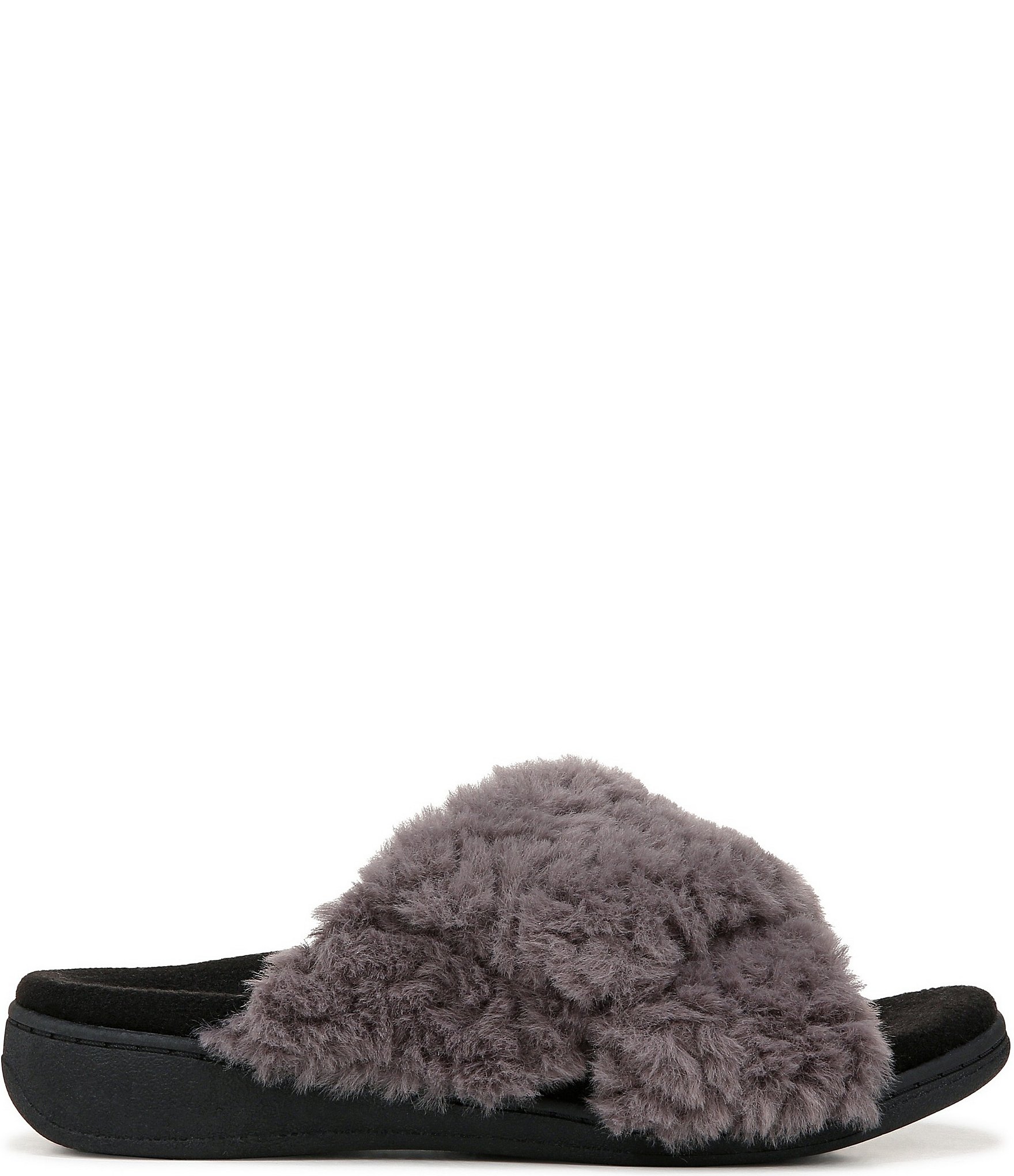 Vionic Relax II Chevron Faux Fur Slide Slippers
