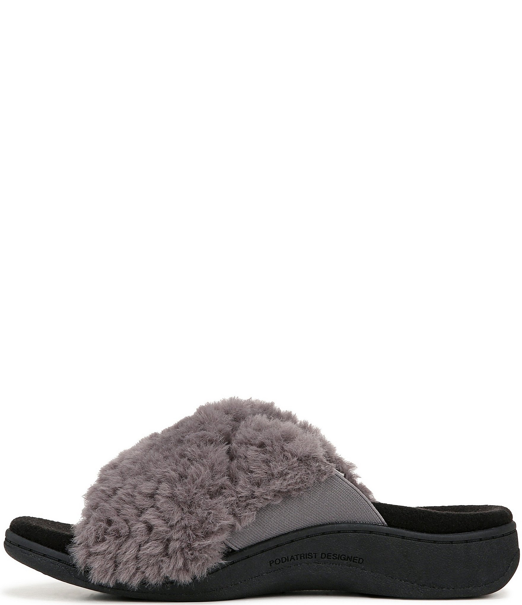 Vionic Relax II Chevron Faux Fur Slide Slippers