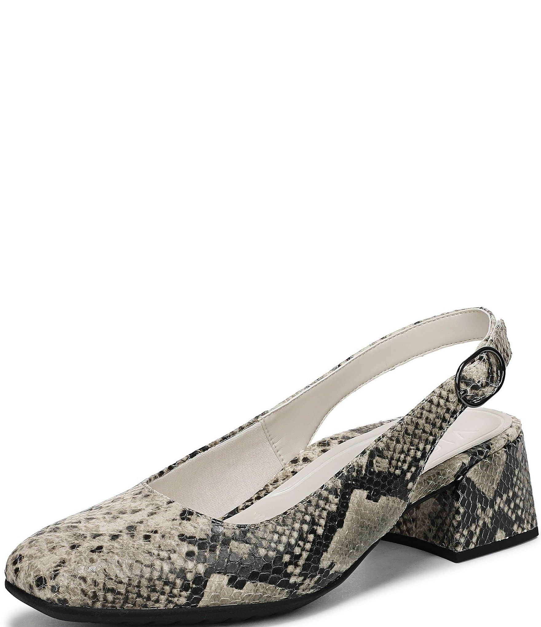 Vionic Reyes Snake Embossed Leather Slingback Pumps
