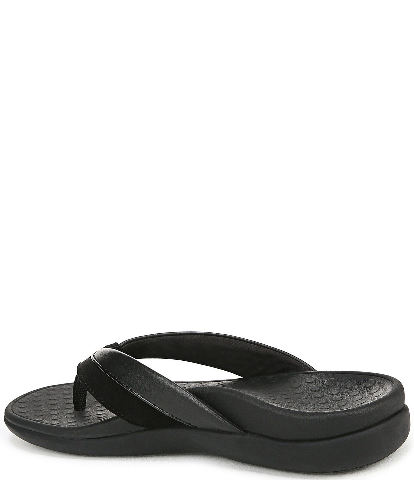 Vionic Shore Leather Trimmed Suede Thong Sandals