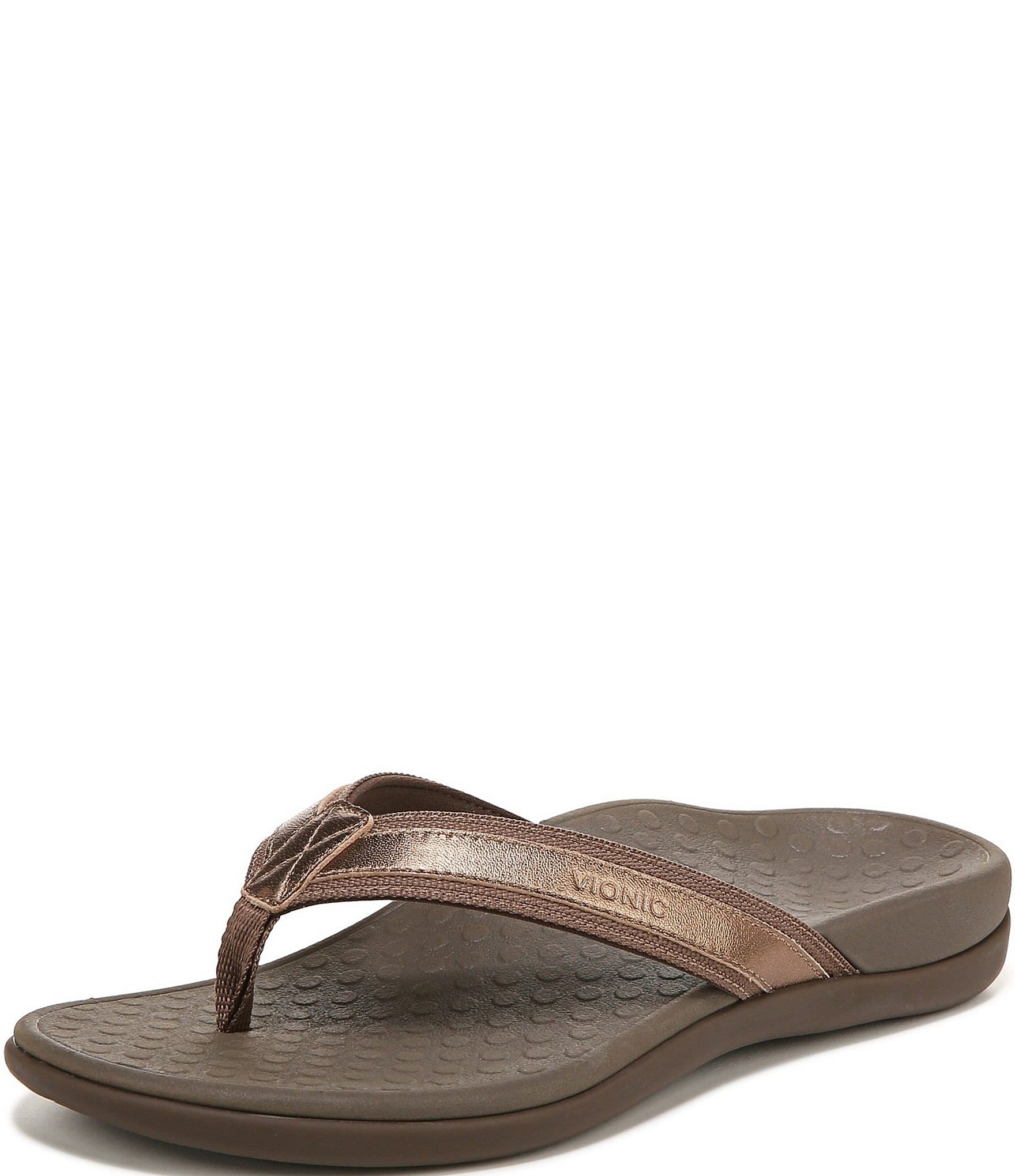 Vionic Tide Patent Leather Thong Sandals