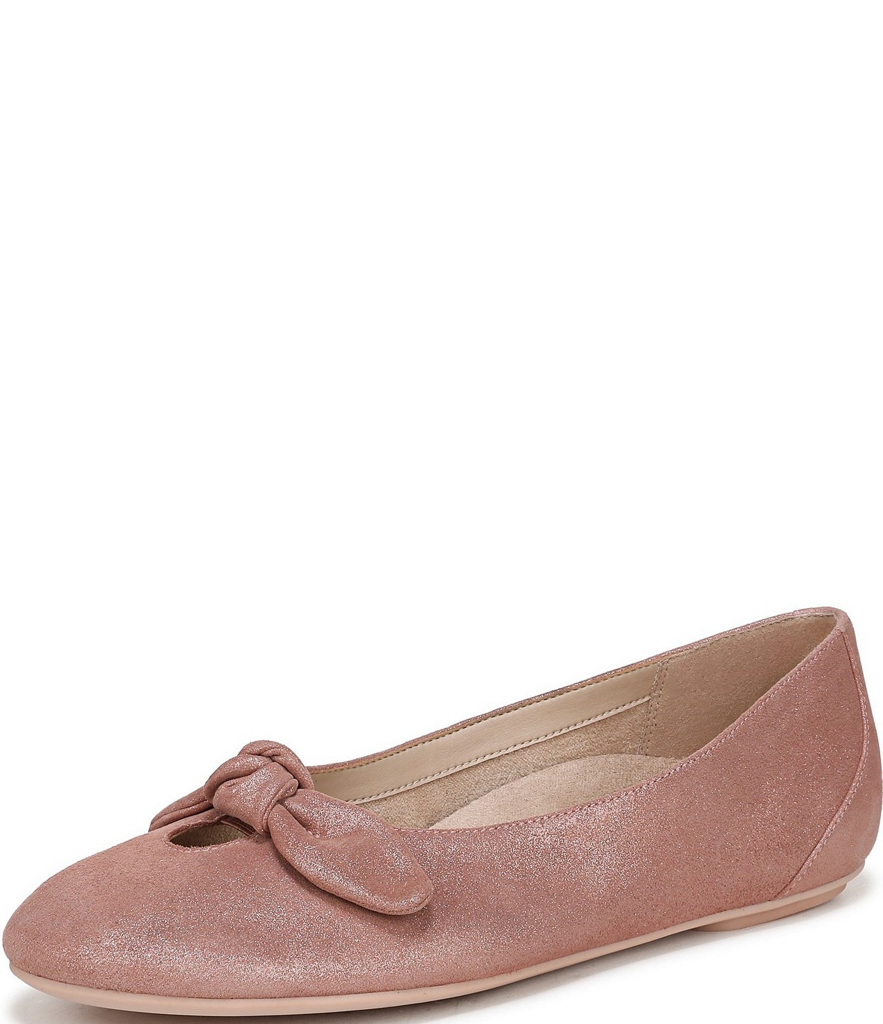 Vionic Tilly Leather Keyhole Bow Detail Ballet Flats