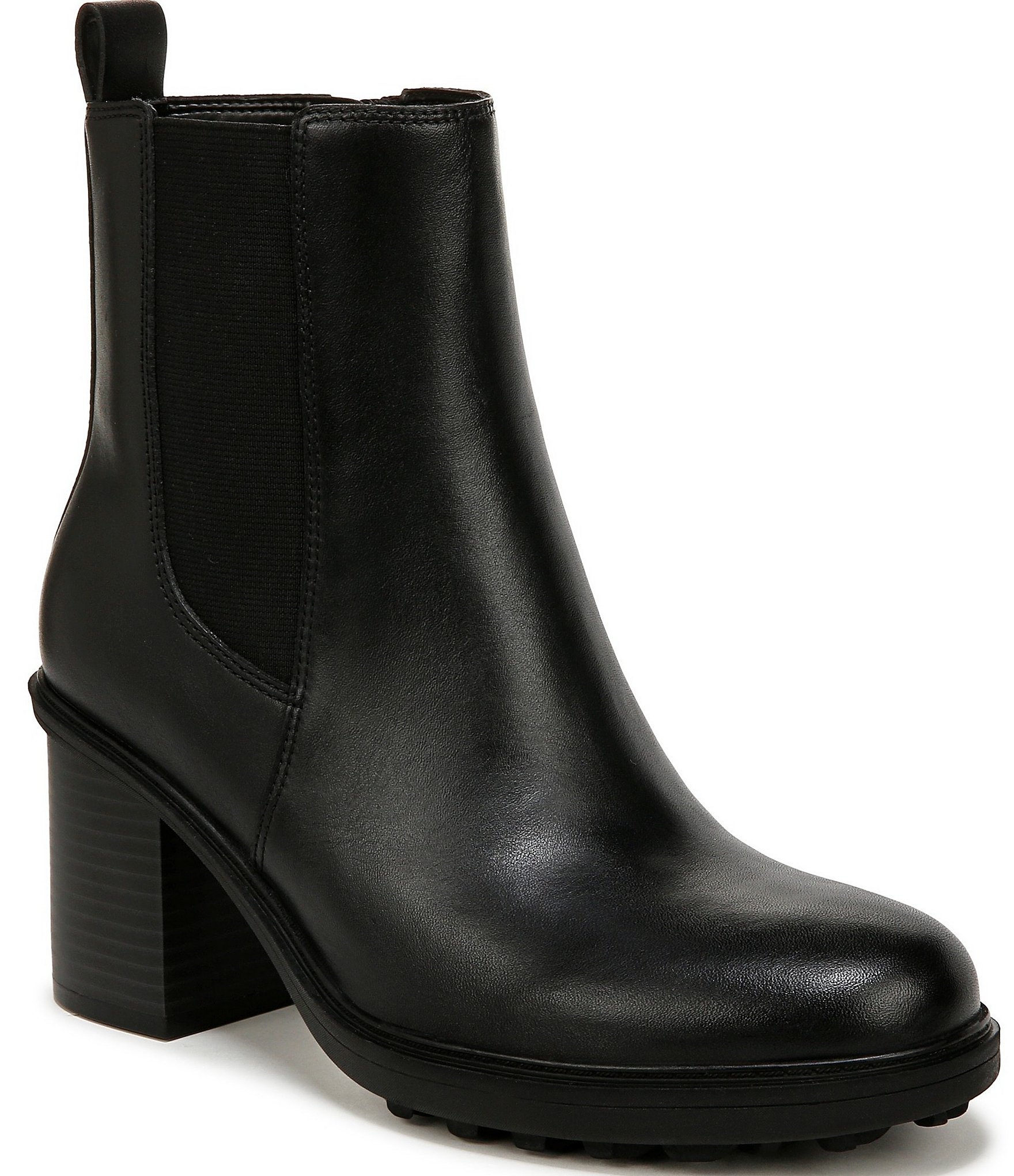 Vionic Truckee Leather Stacked Heel Booties Dillard s