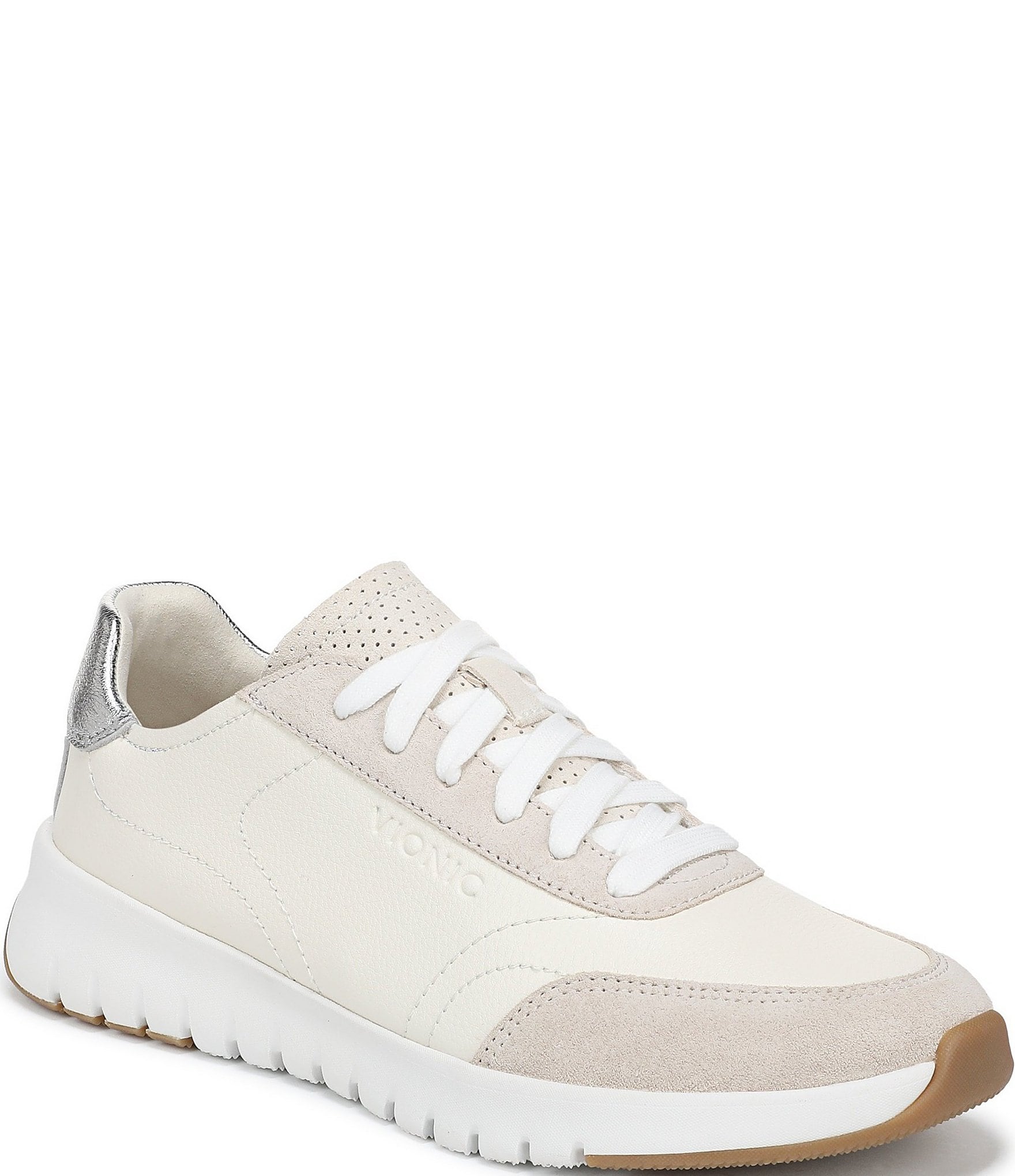 Vionic Uptown Leather and Suede Platform Sneakers