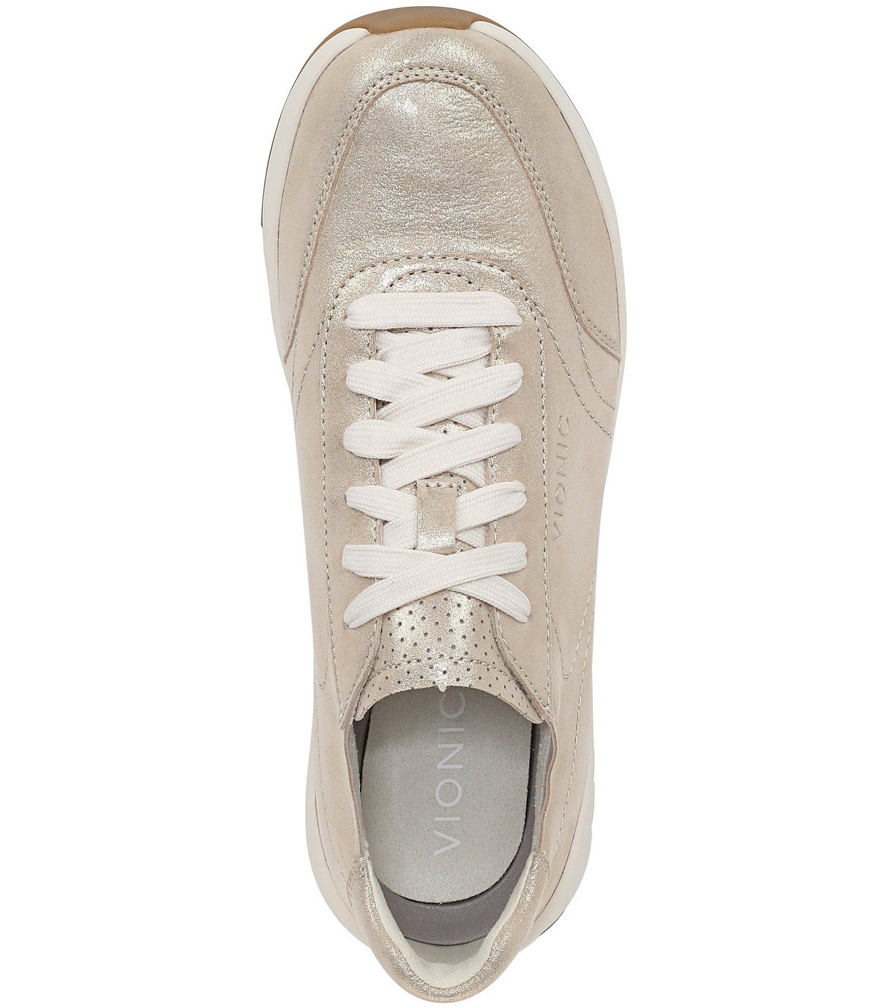 Vionic Uptown Metallic Leather Platform Sneakers