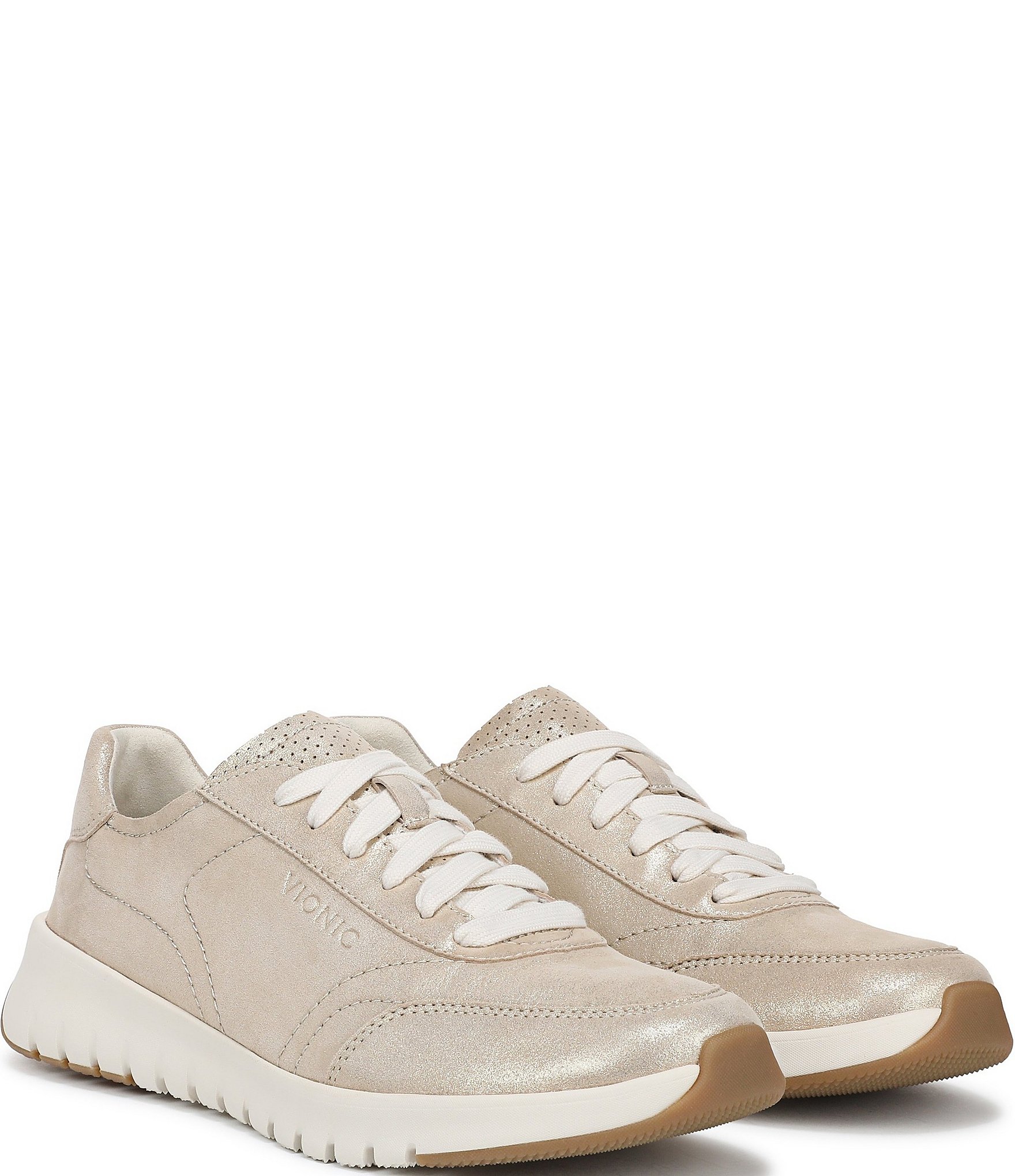 Vionic Uptown Metallic Leather Platform Sneakers
