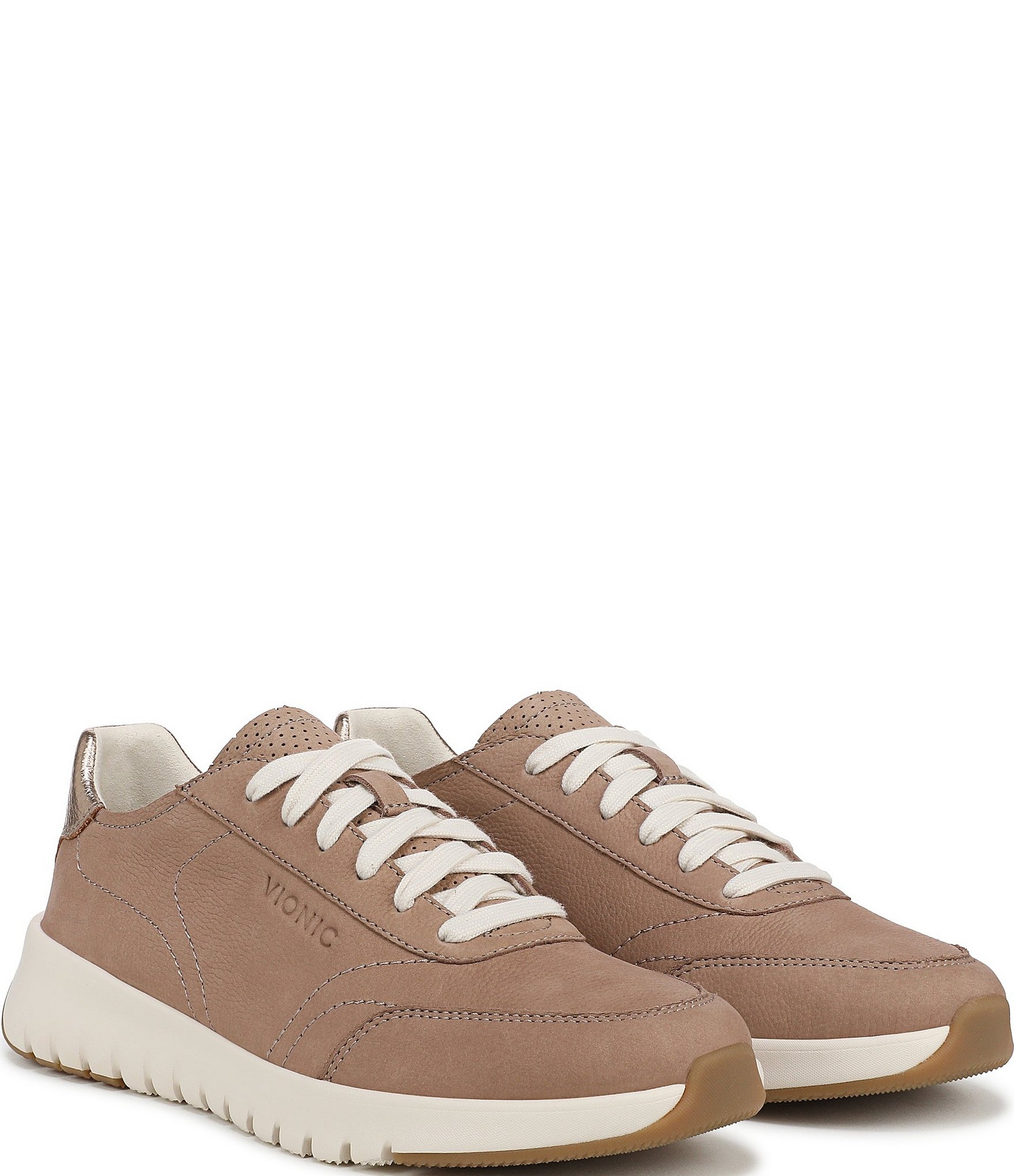 Vionic Uptown Suede and Leather Platform Sneakers