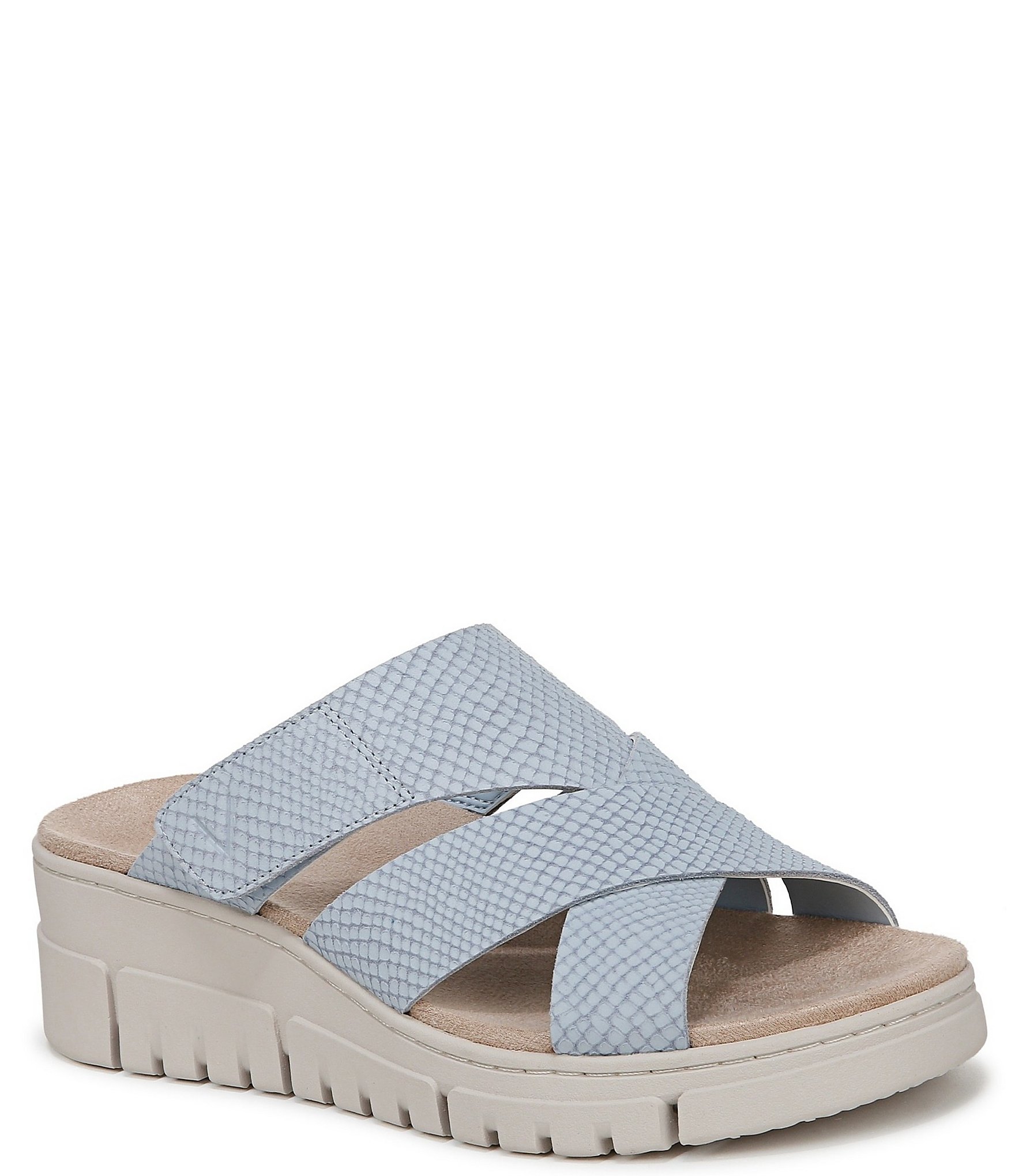 Vionic Uptown Sunset Embossed Snake Print Leather Wedge Sandals | Dillard's