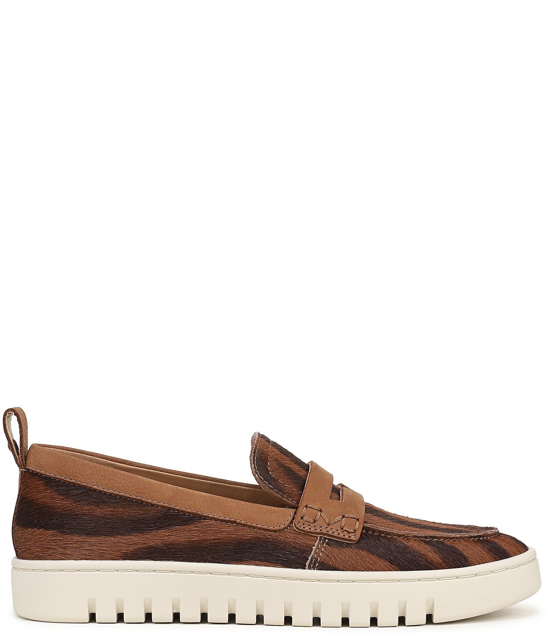 Vionic Uptown Tiger Print Calf Hair Packable Penny Loafers