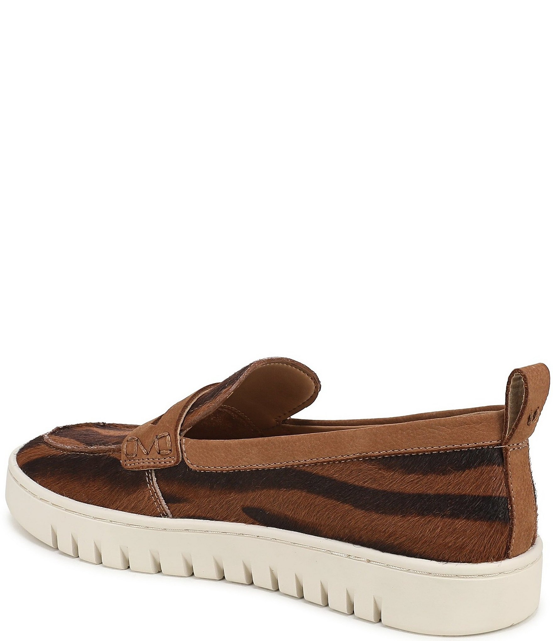 Vionic Uptown Tiger Print Calf Hair Packable Penny Loafers