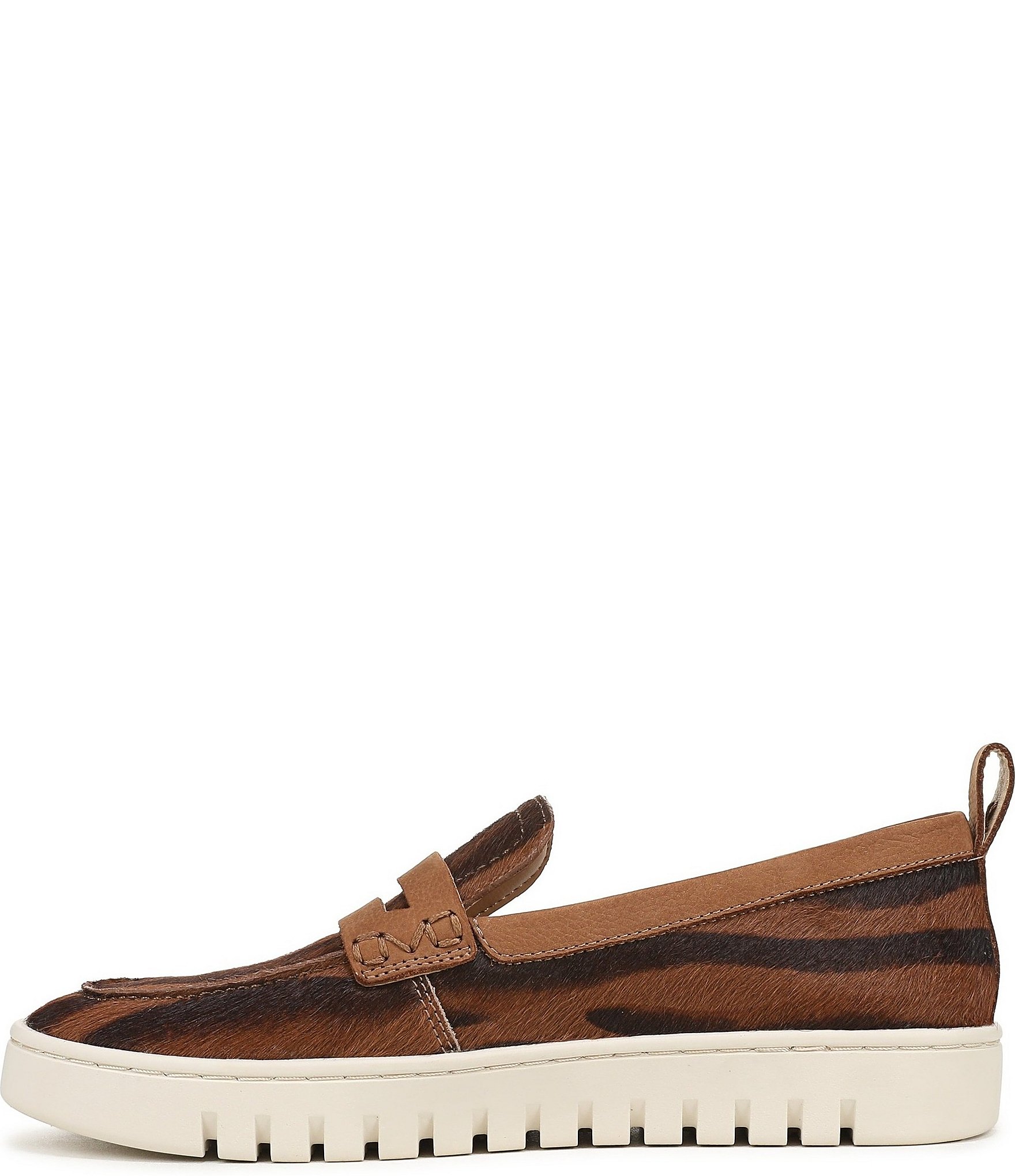 Vionic Uptown Tiger Print Calf Hair Packable Penny Loafers
