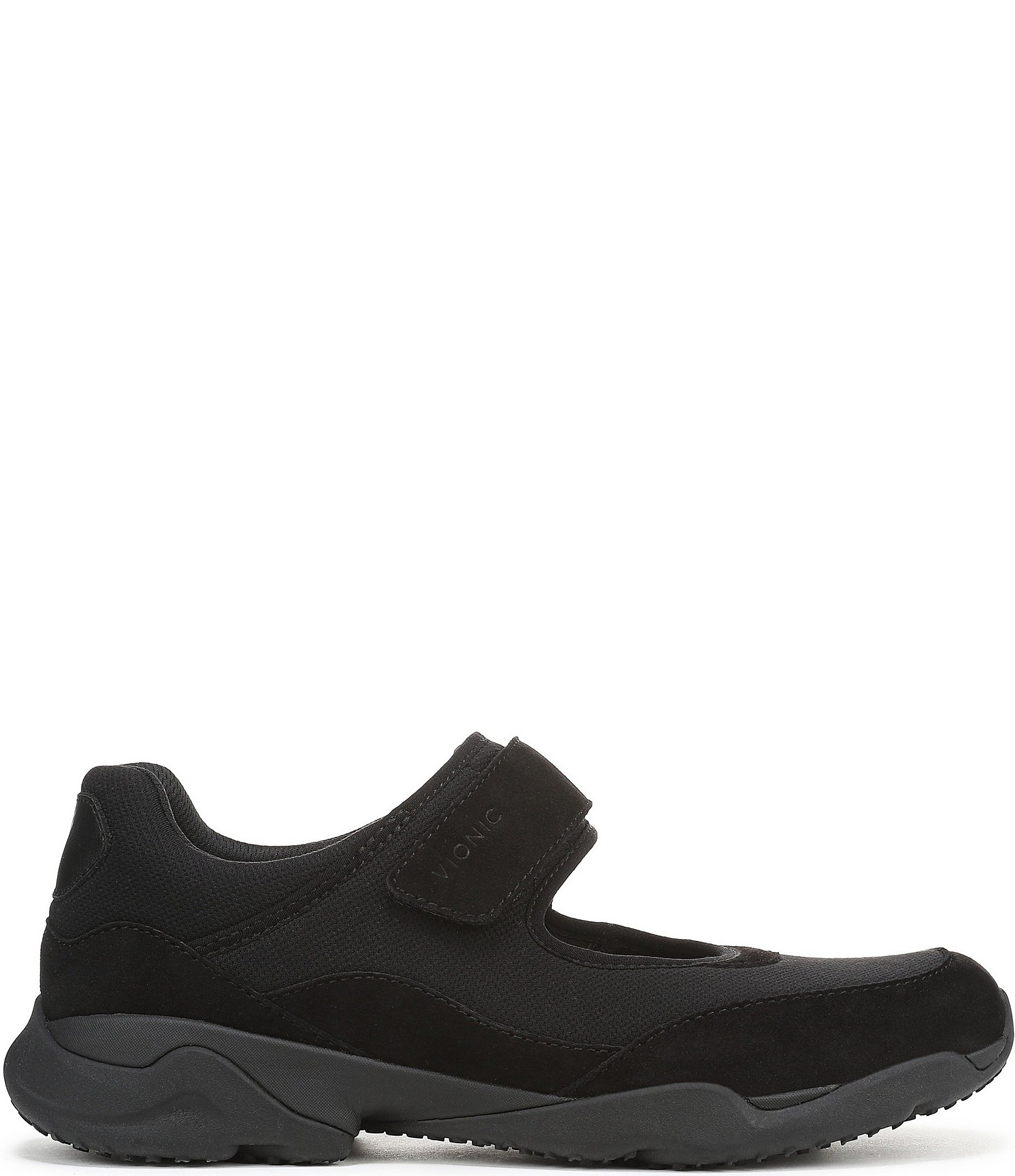 Vionic Walk Slim Giselle Suede and Textile Mary Jane Sneakers