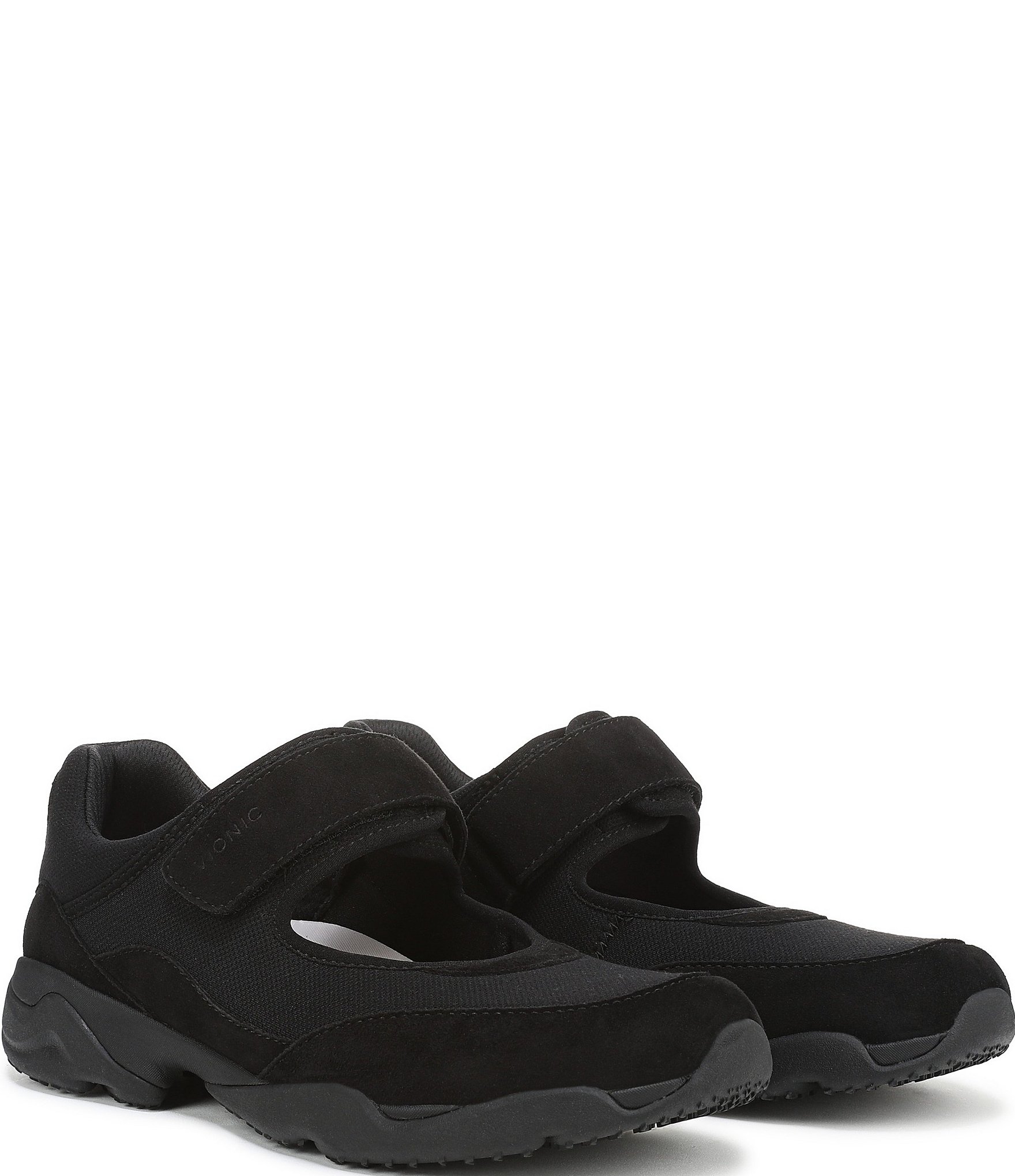 Vionic Walk Slim Giselle Suede and Textile Mary Jane Sneakers