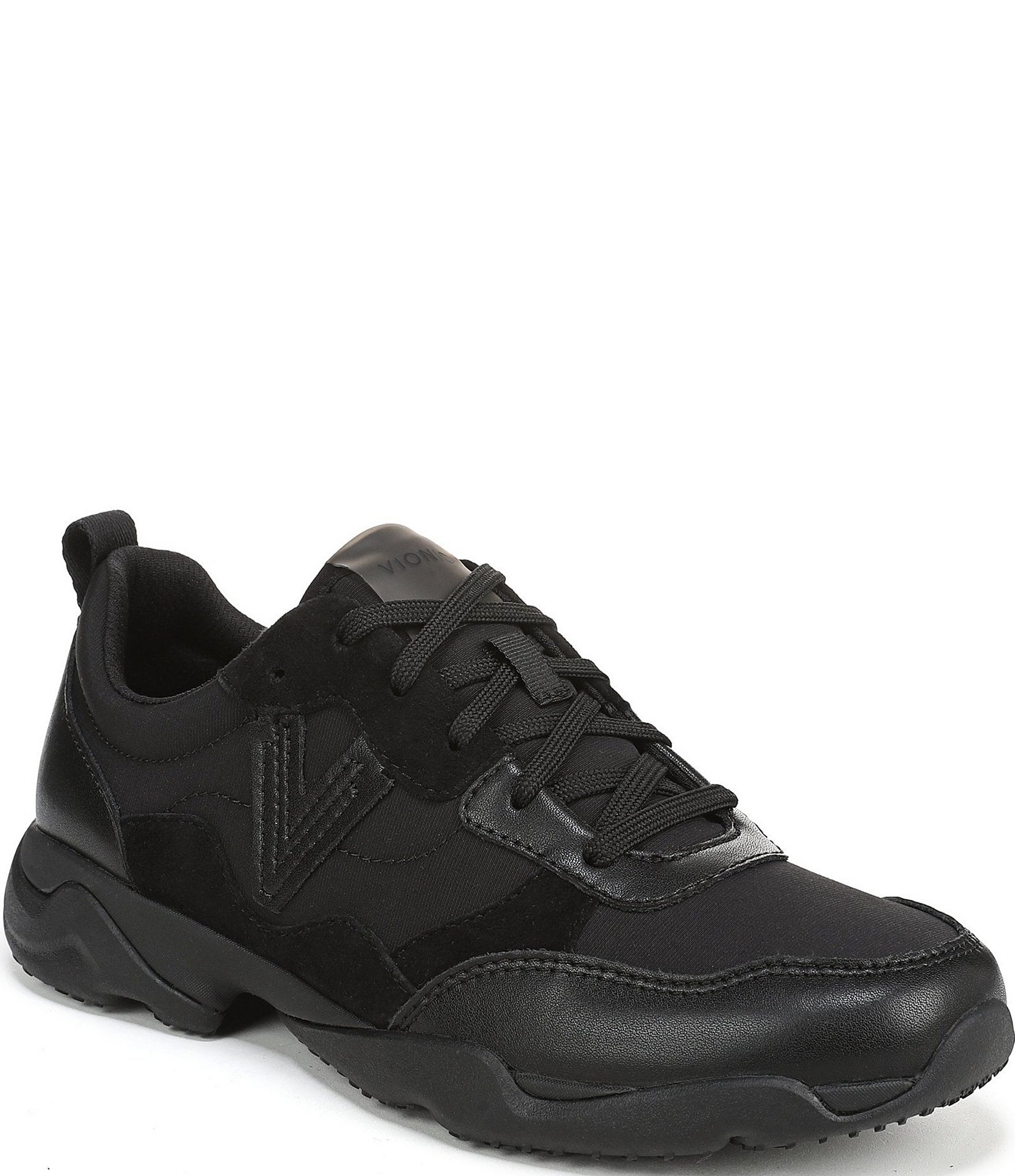 Vionic Walk Slim Glide Sleek Leather Lace Up Sneakers