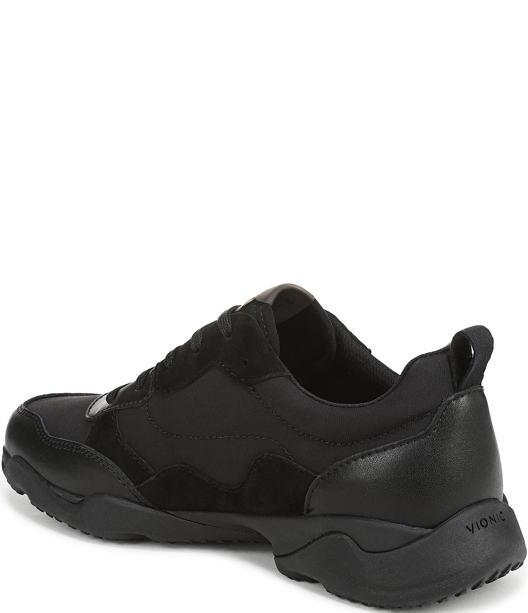 Vionic Walk Slim Glide Sleek Leather Lace Up Sneakers