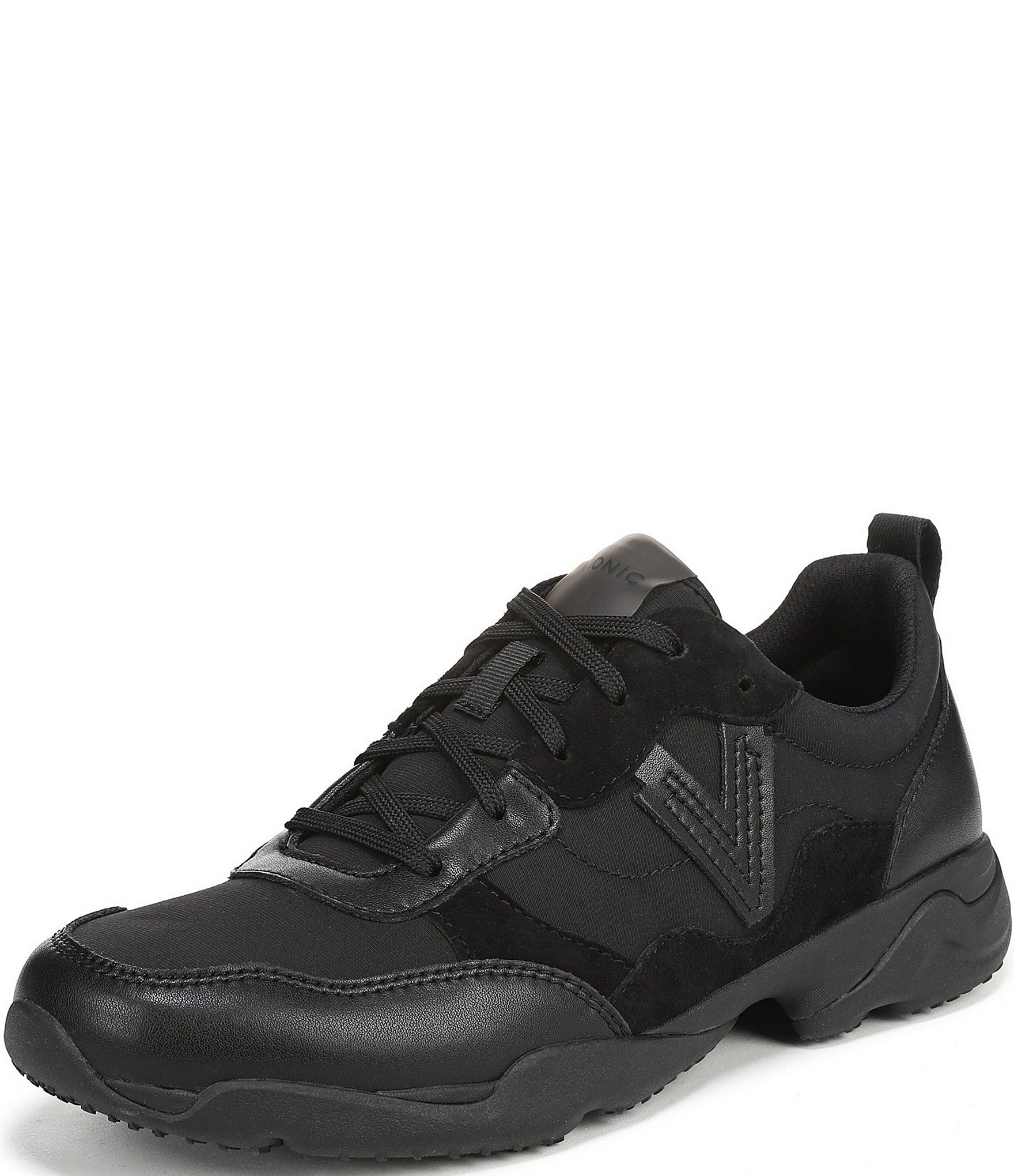 Vionic Walk Slim Glide Sleek Leather Lace Up Sneakers