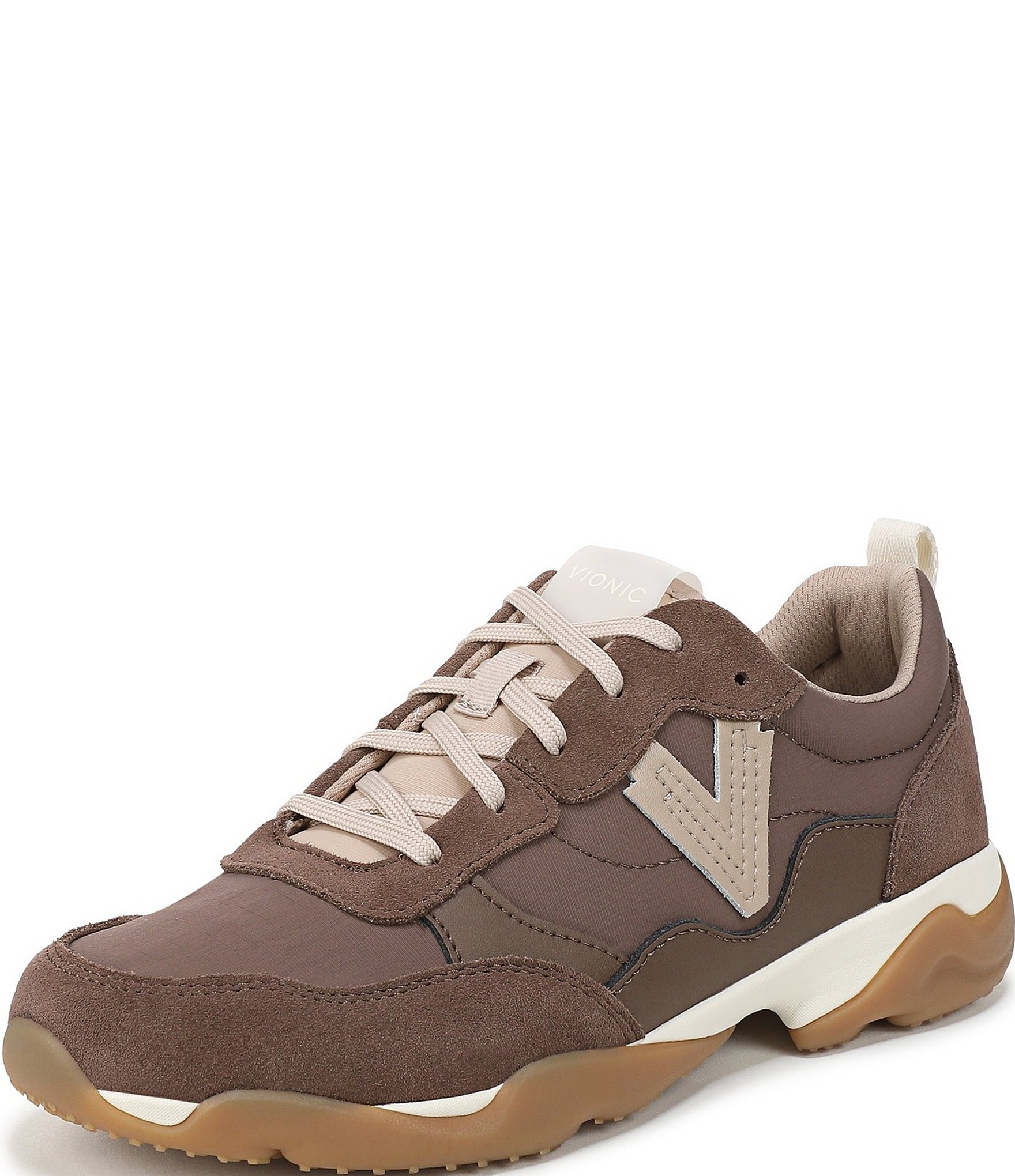 Vionic Walk Slim Glide Sleek Leather Lace Up Sneakers