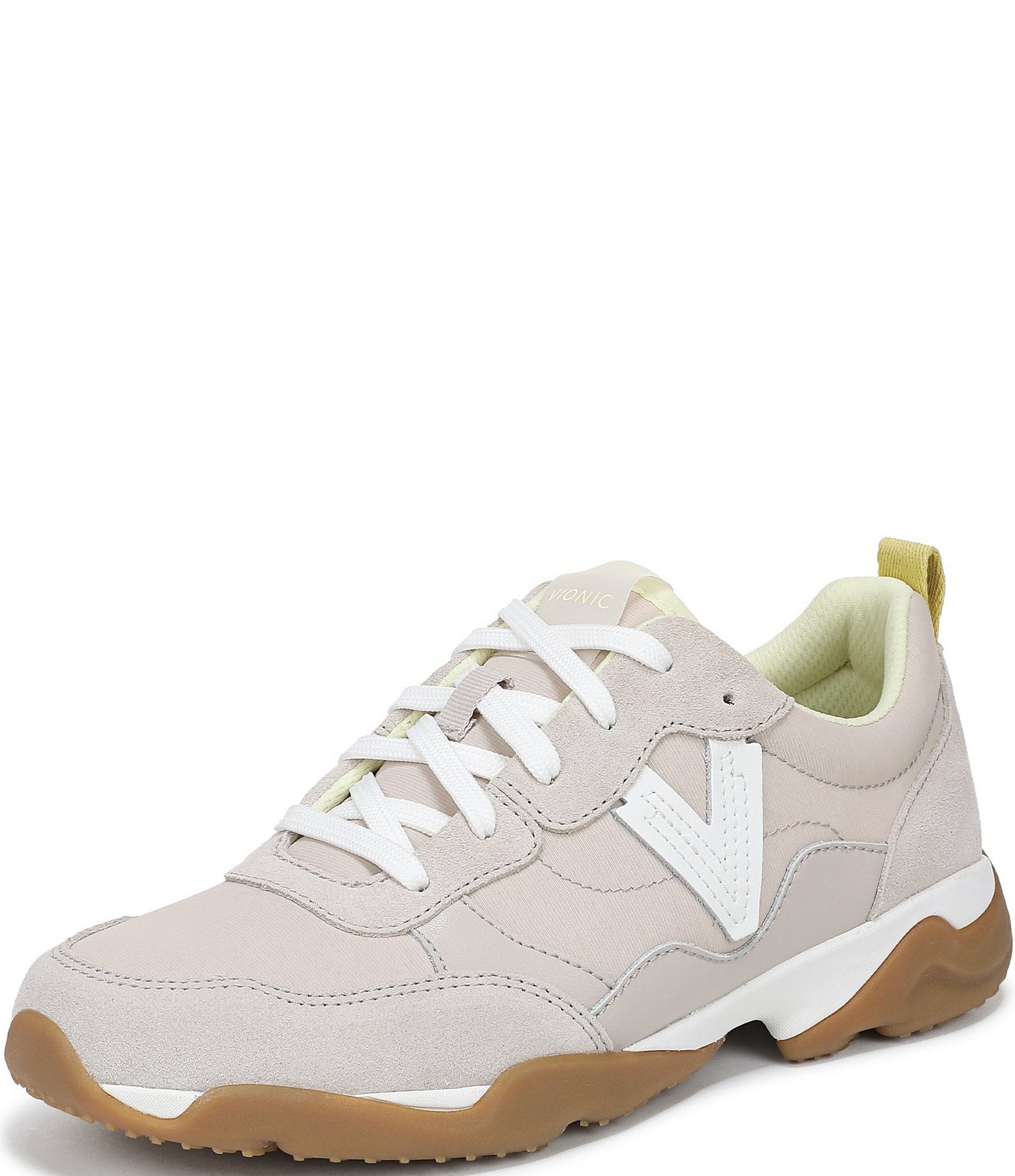 Vionic Walk Slim Glide Sleek Leather Lace Up Sneakers
