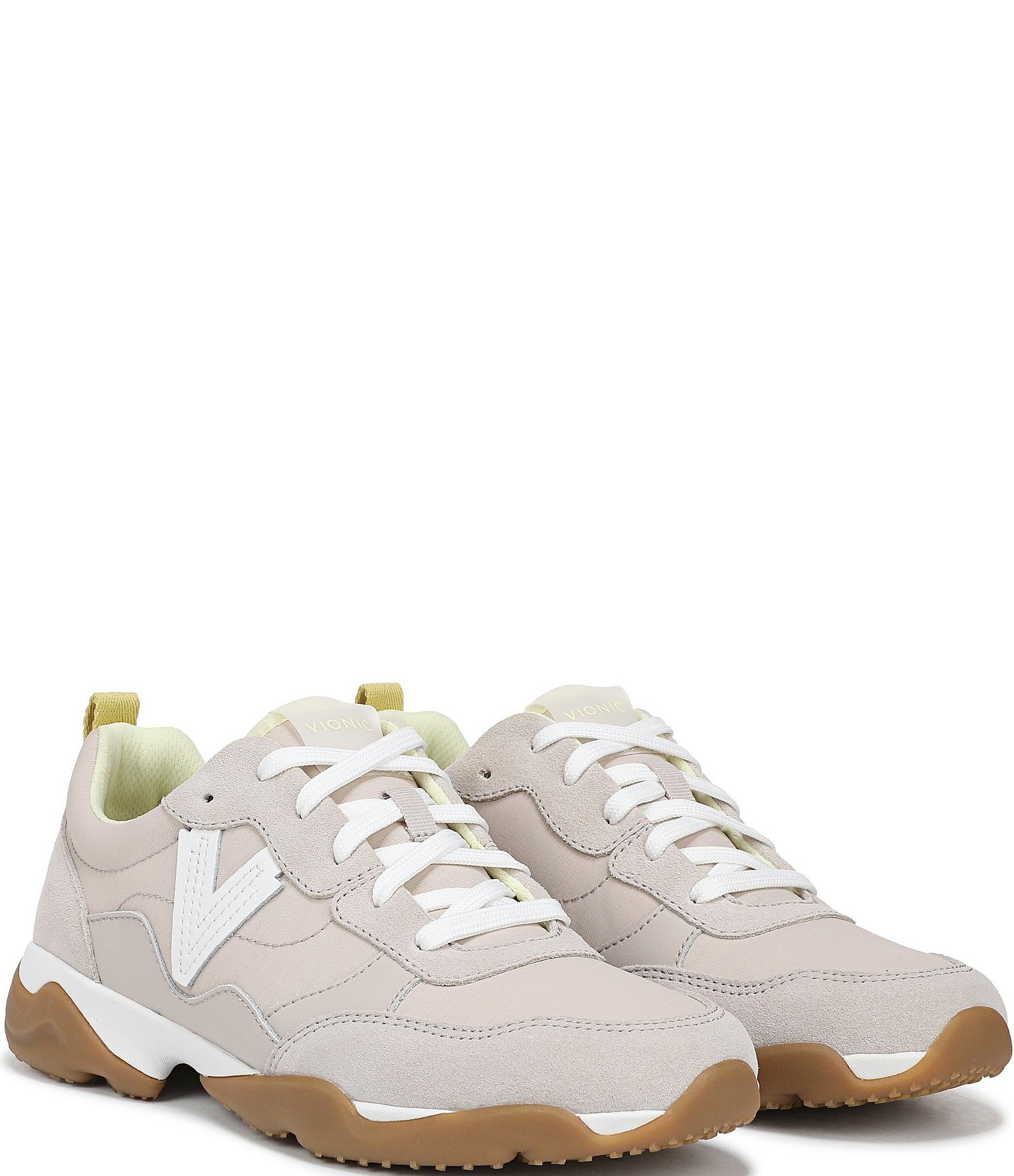 Vionic Walk Slim Glide Sleek Leather Lace Up Sneakers