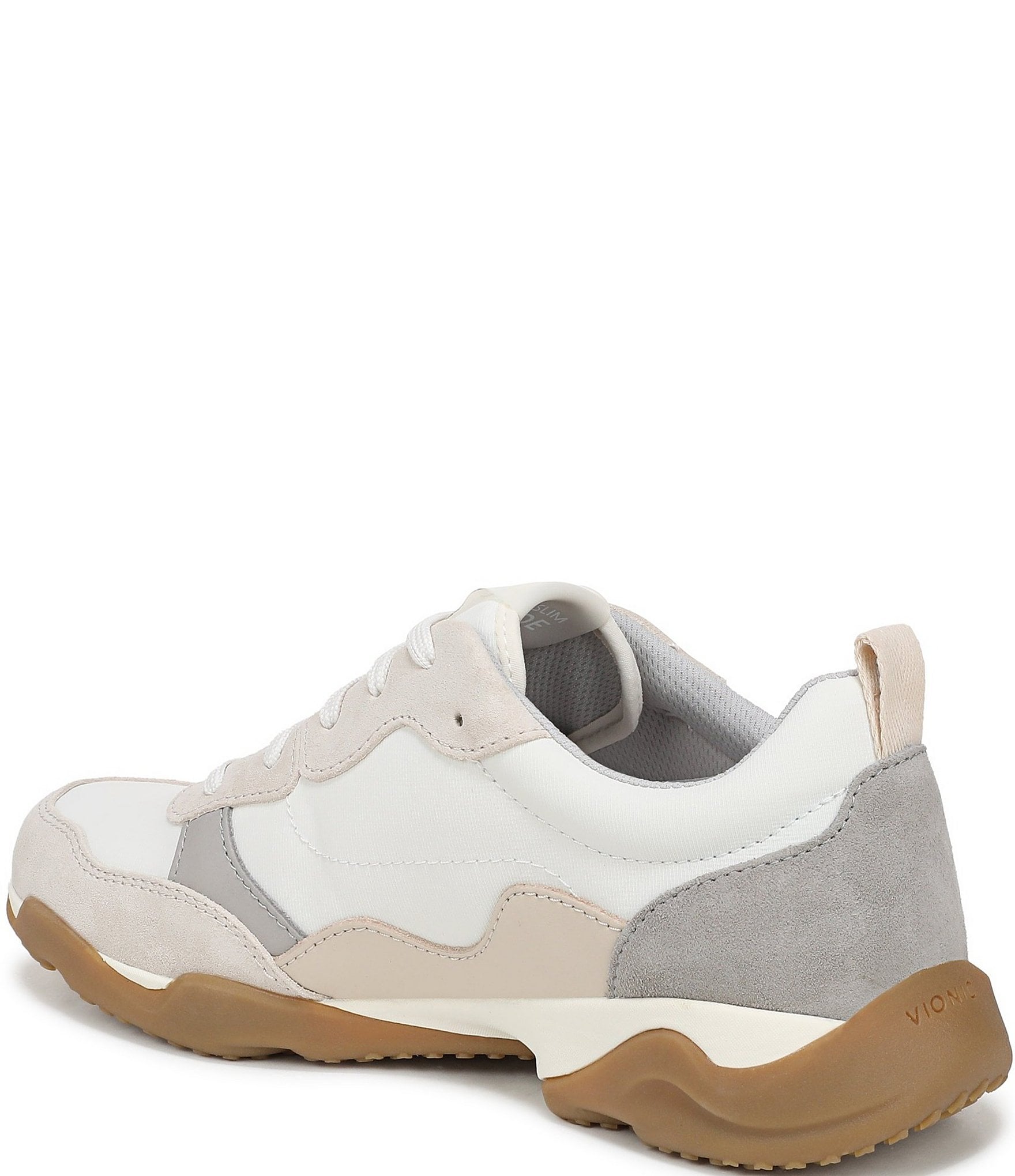 Vionic Walk Slim Glide Sleek Leather Lace Up Sneakers