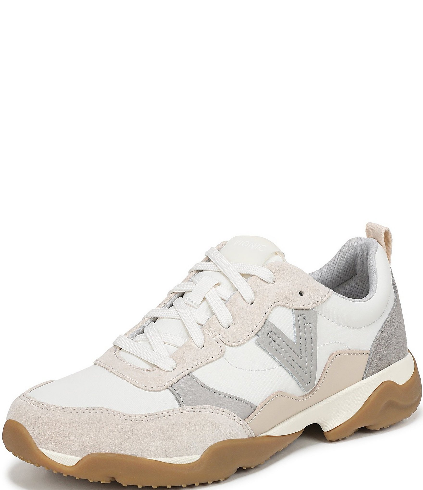 Vionic Walk Slim Glide Sleek Leather Lace Up Sneakers