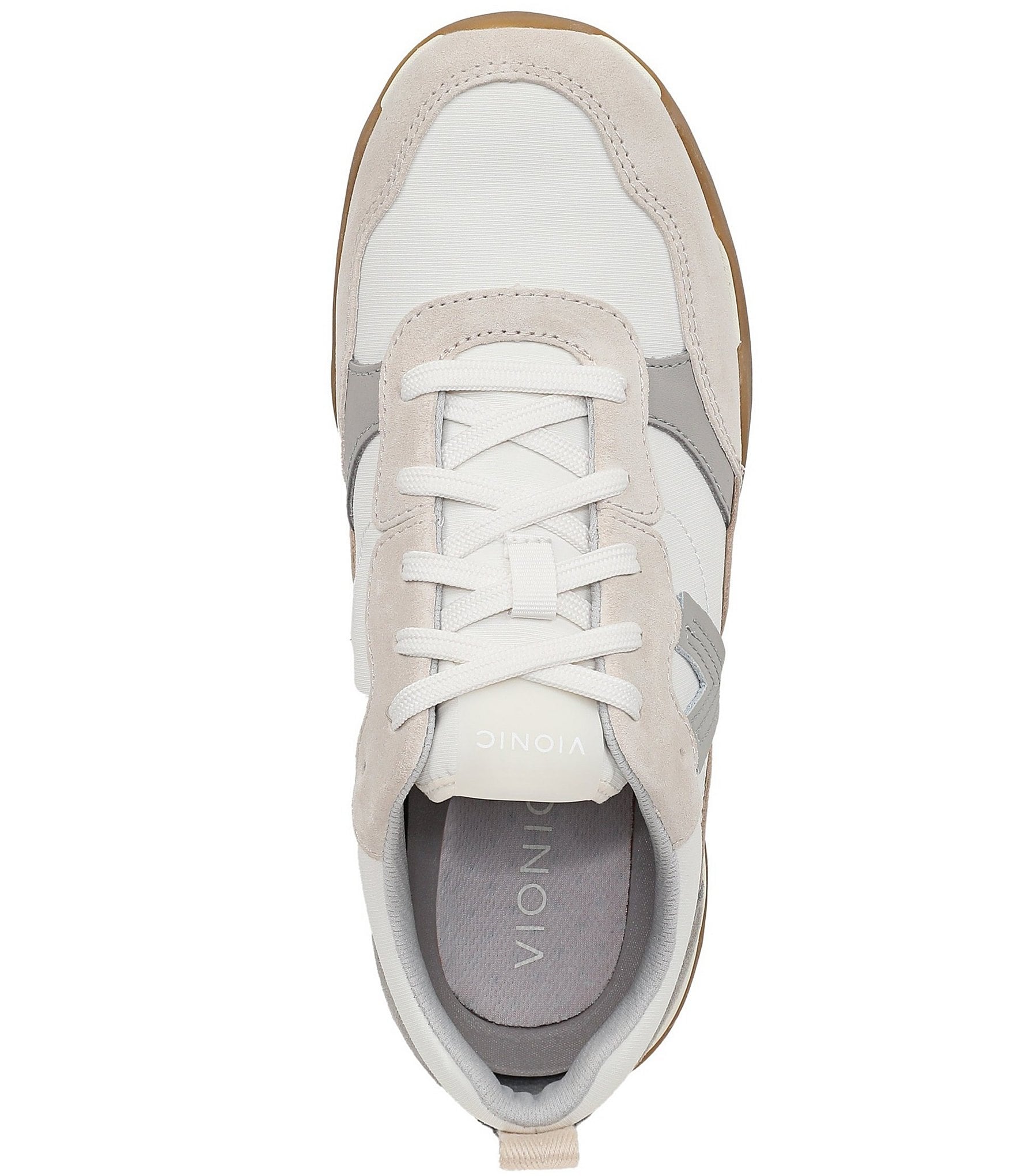 Vionic Walk Slim Glide Sleek Leather Lace Up Sneakers