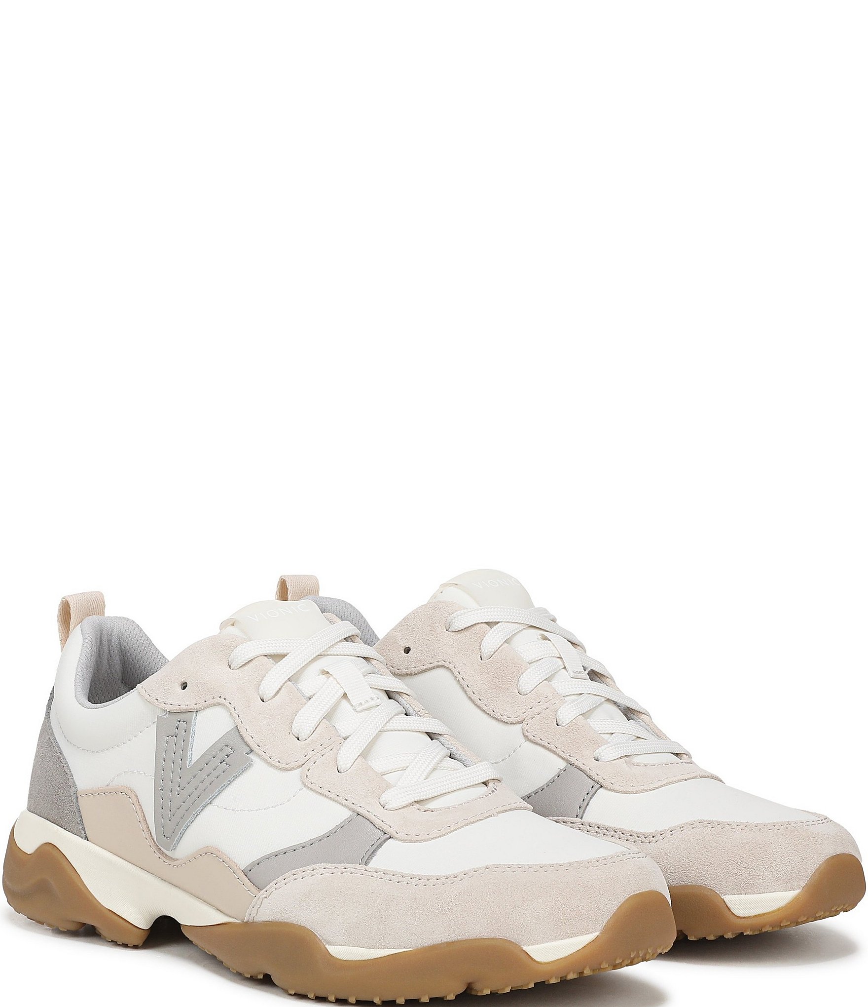 Vionic Walk Slim Glide Sleek Leather Lace Up Sneakers