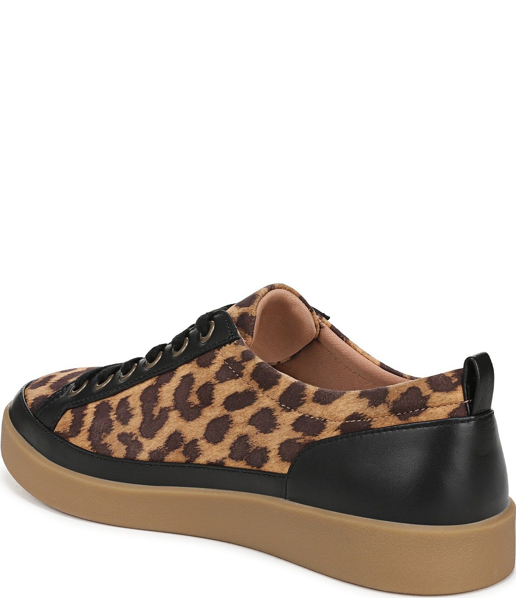 Vionic Winny Suede Leopard Print Lace Up Sneakers